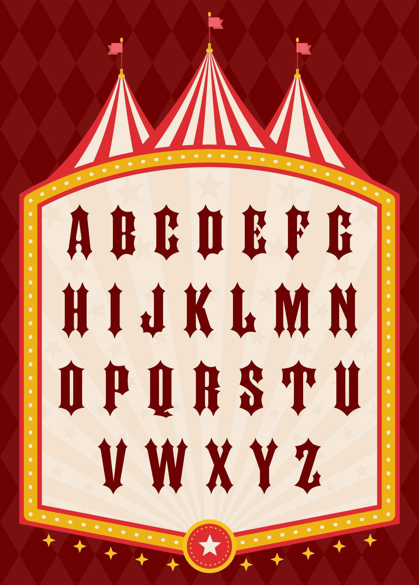 Printable Old Western Circus Letters