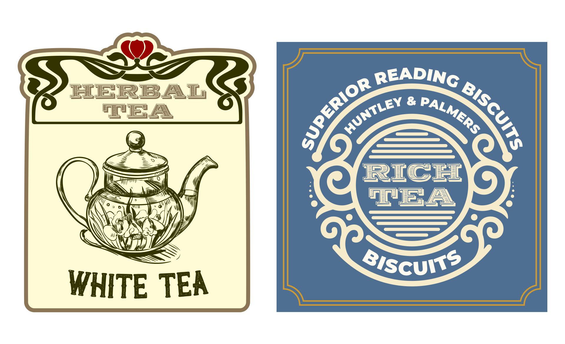 Printable Vintage Tea Spice & Biscuit Tins Labels