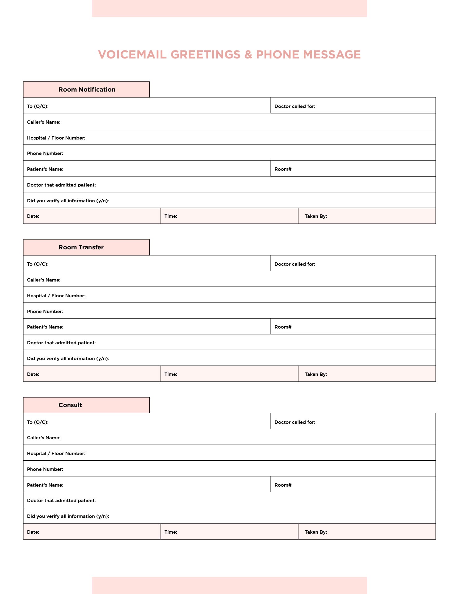 Printable Voicemail Greetings & Phone Message Templates
