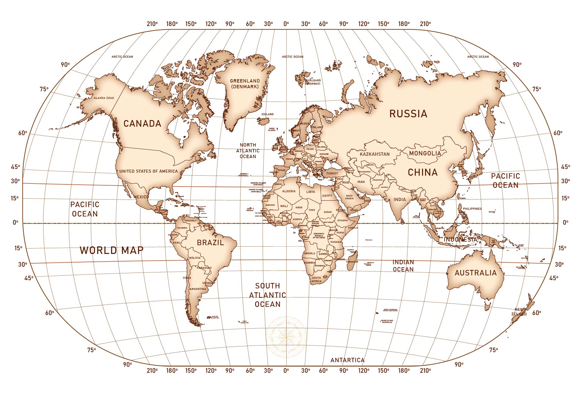 Printable World Latitude And Longitude Map