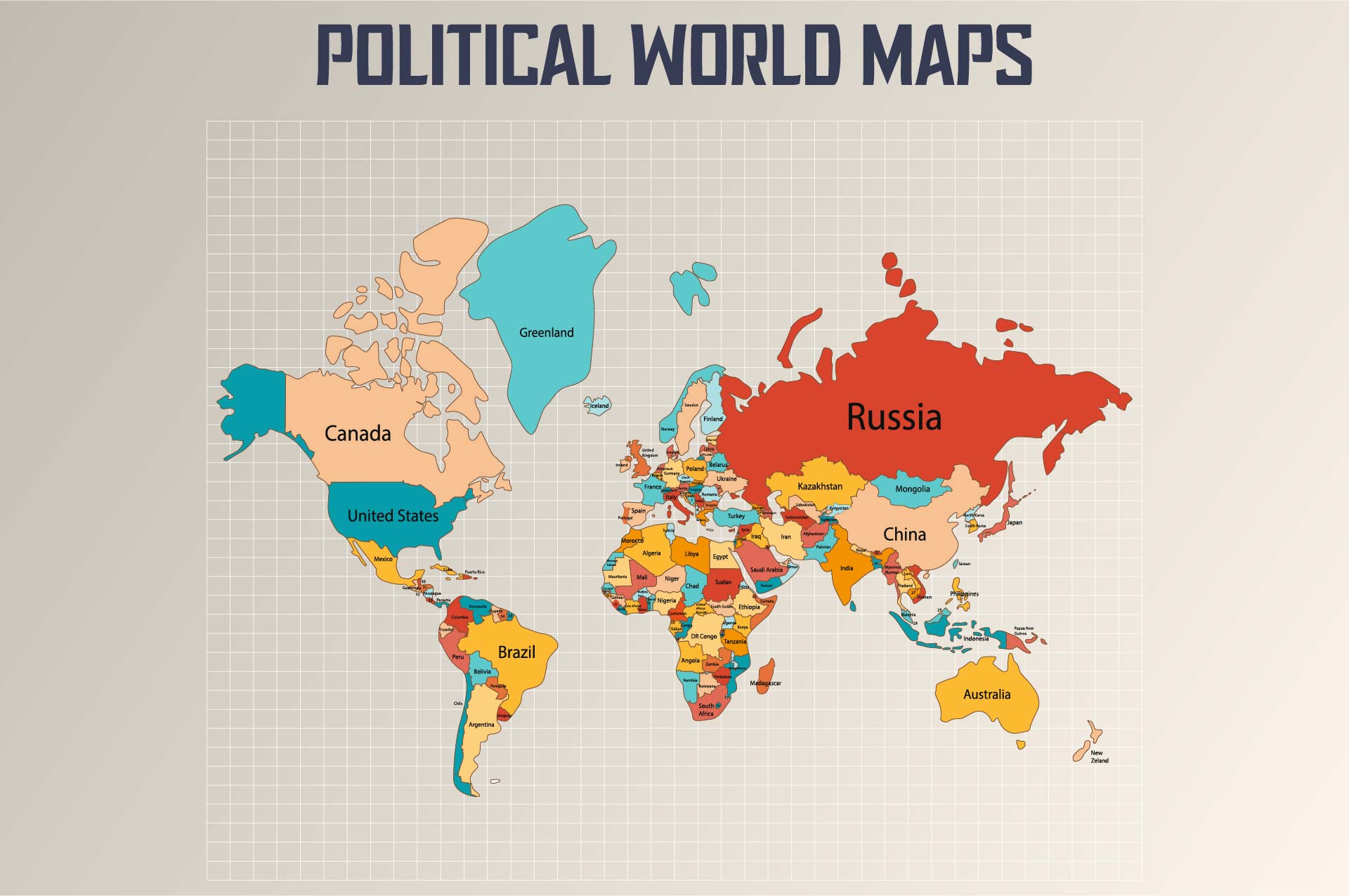 Printable World Politcal Map