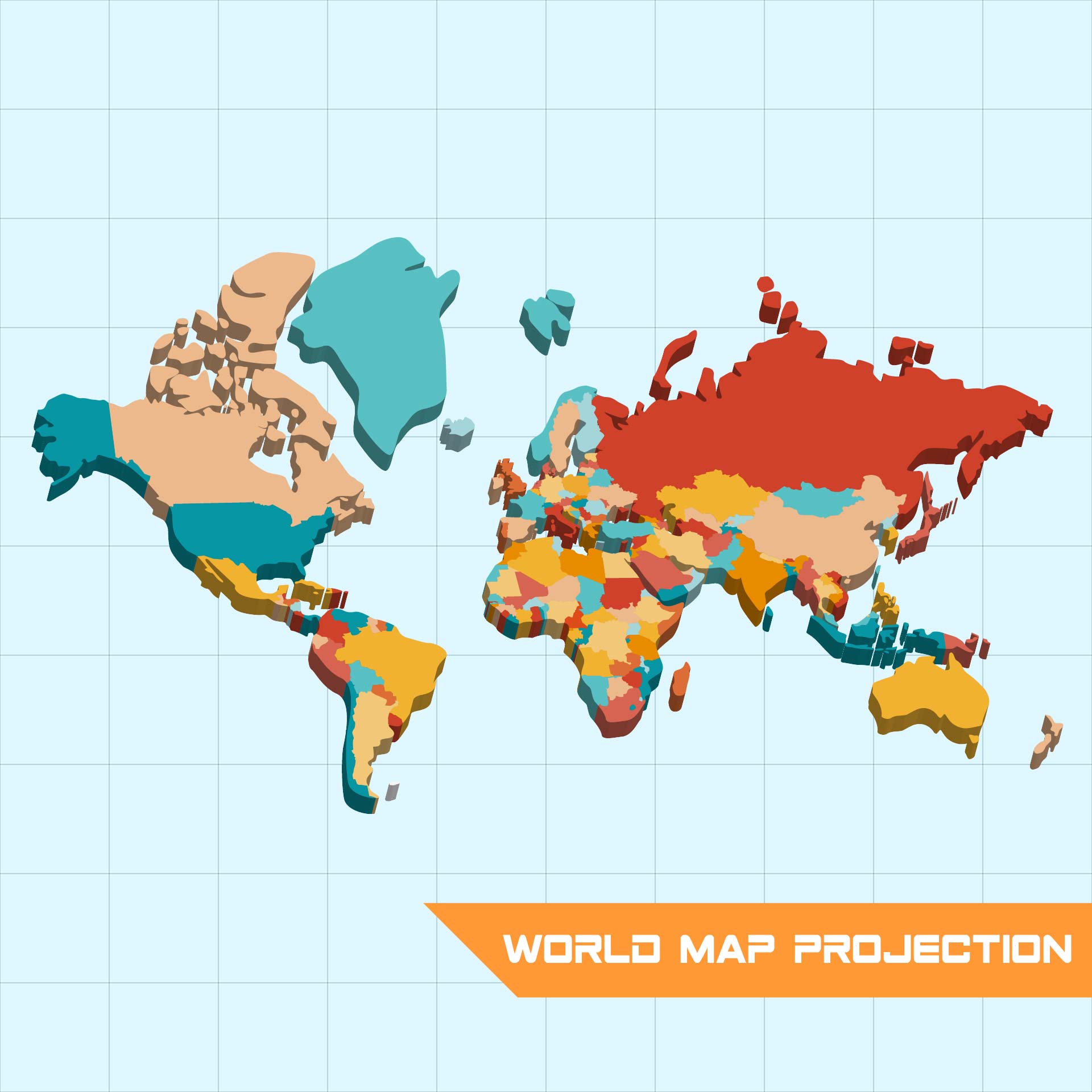 Printable World Projection Maps
