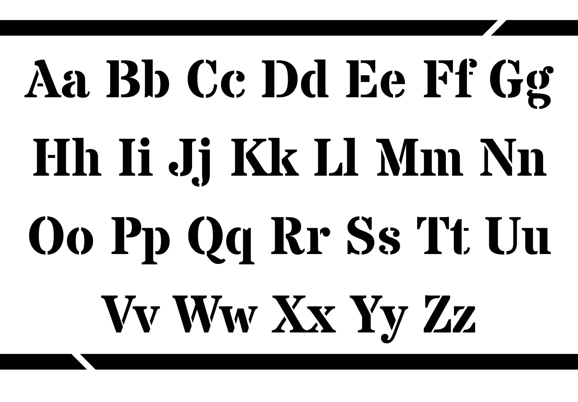 Simple Script Alphabet Letter Stencils Printable