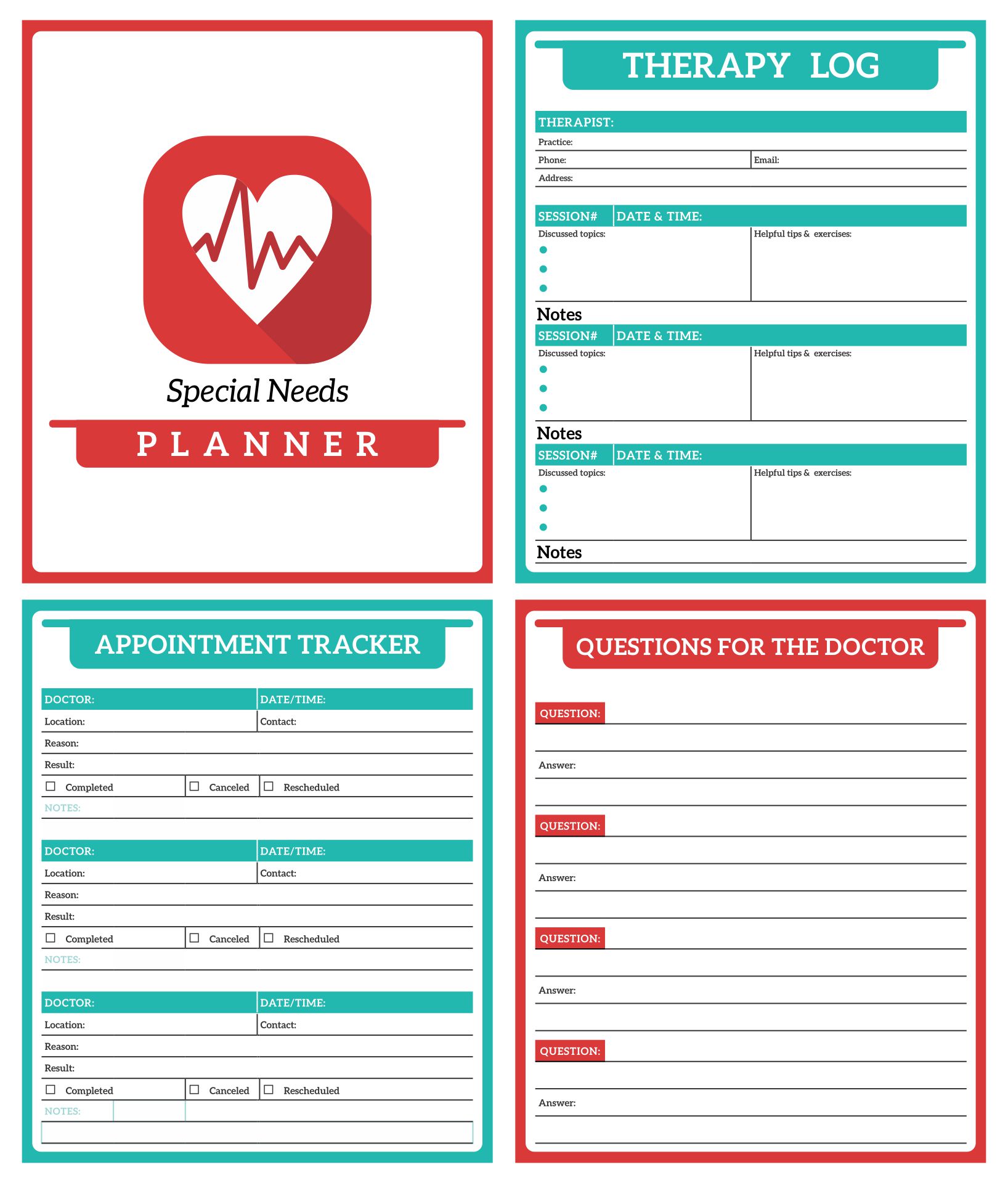 Special Needs Medical Planner Printables