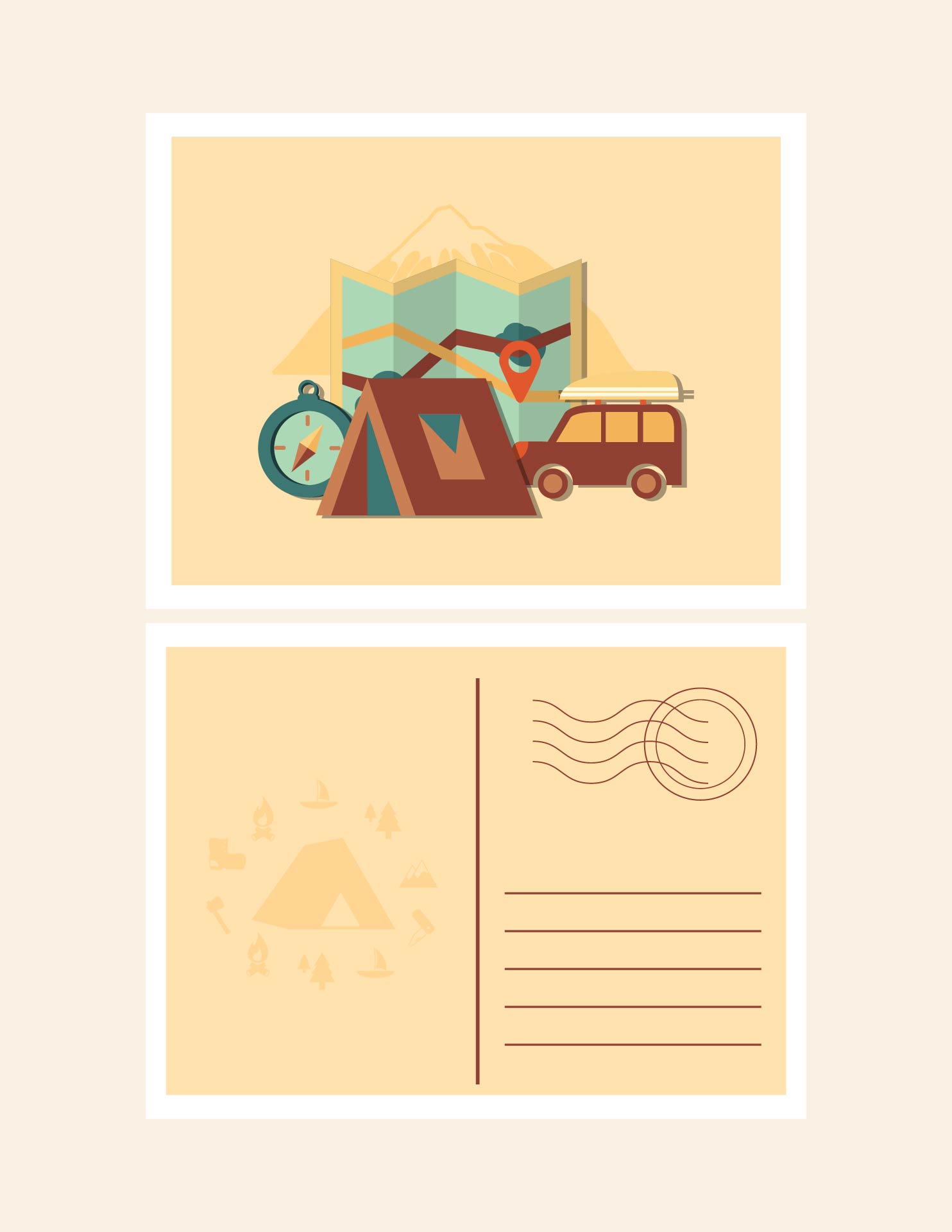 Printable Postcard Camping Theme