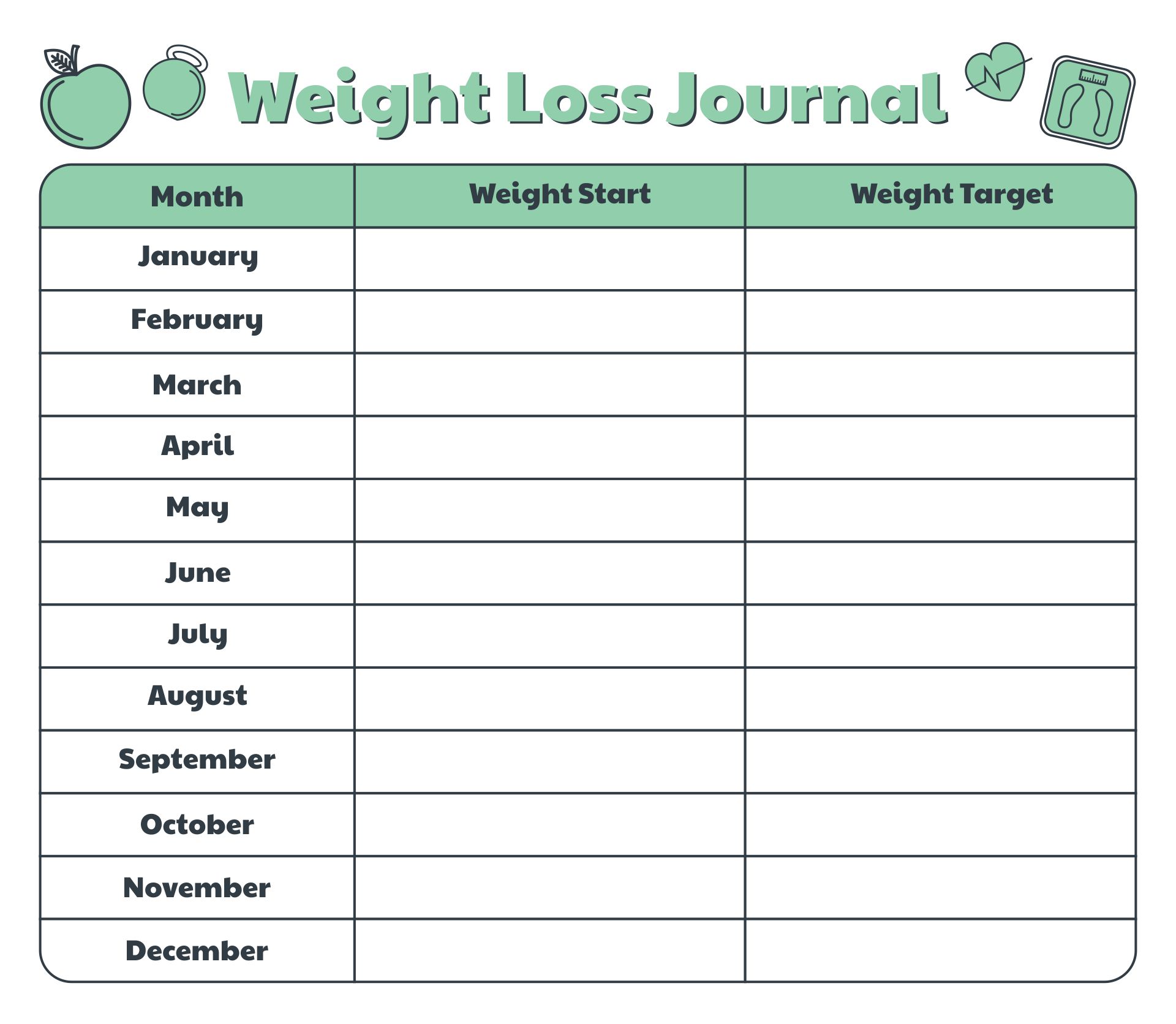 Weight Loss Planner Printable Template