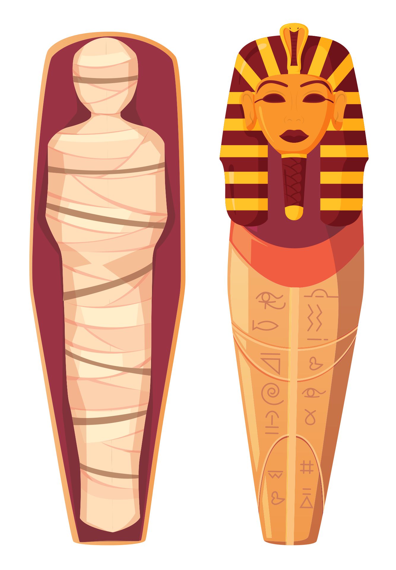 Ancient Egypt Mummy Sarcophagus Halloween Clip Art  Printable