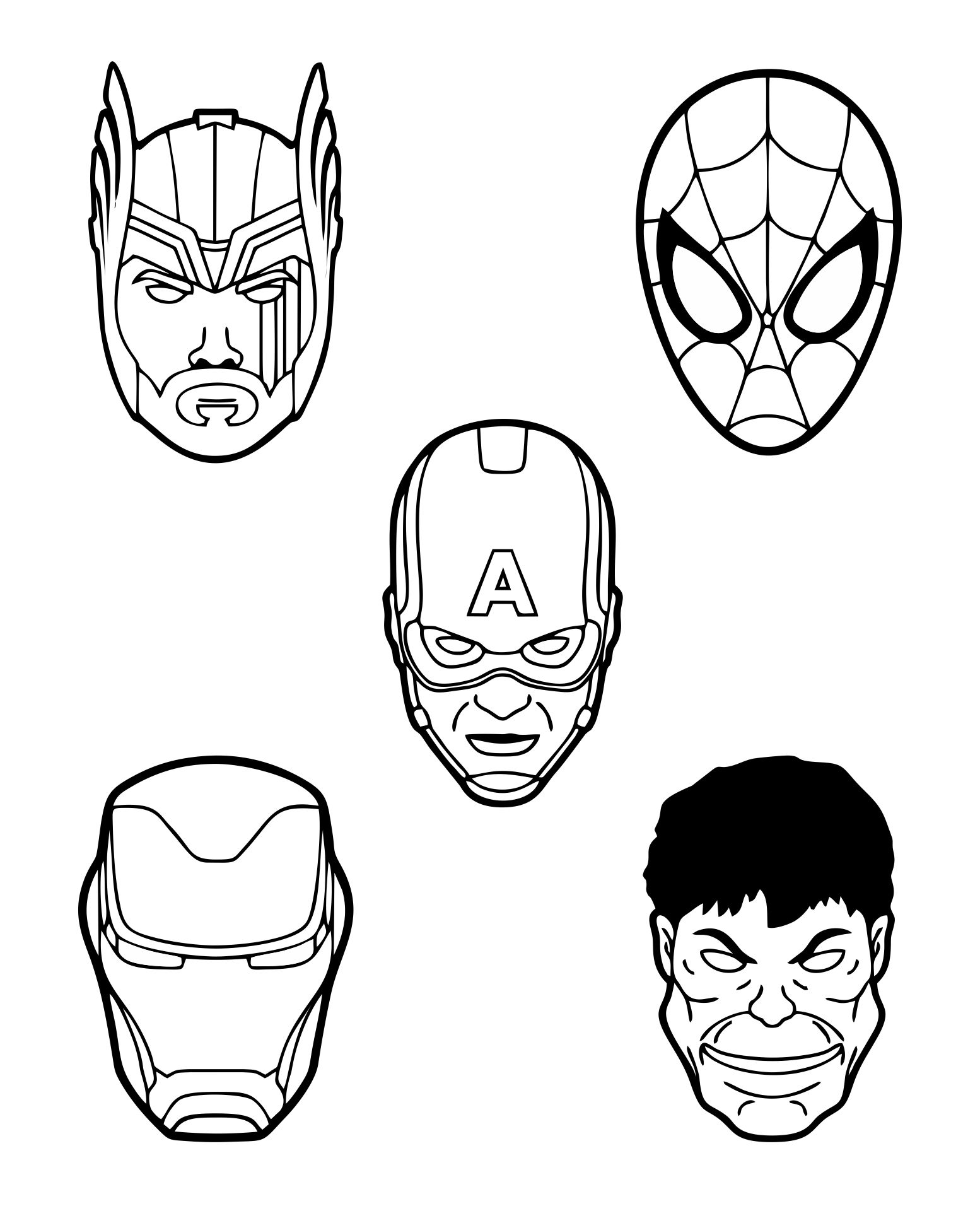 Avengers Printable Coloring Masks