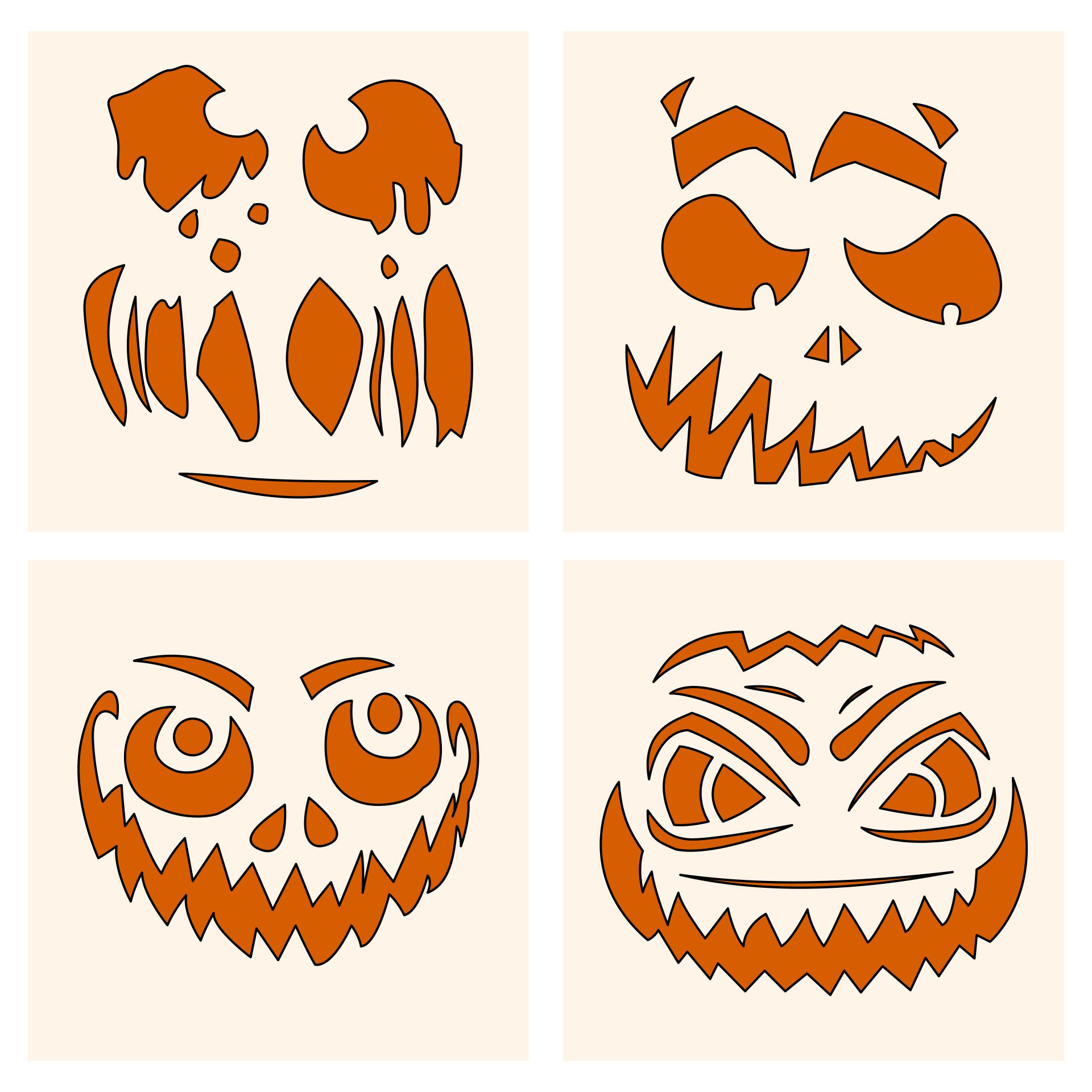 Beginner Halloween Pumpkin Carving Template Printables