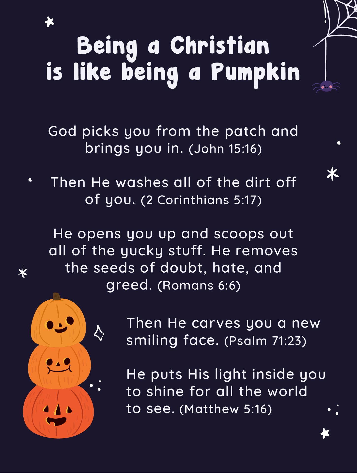 Being A Christian Is Like Being A Pumpkin Printable