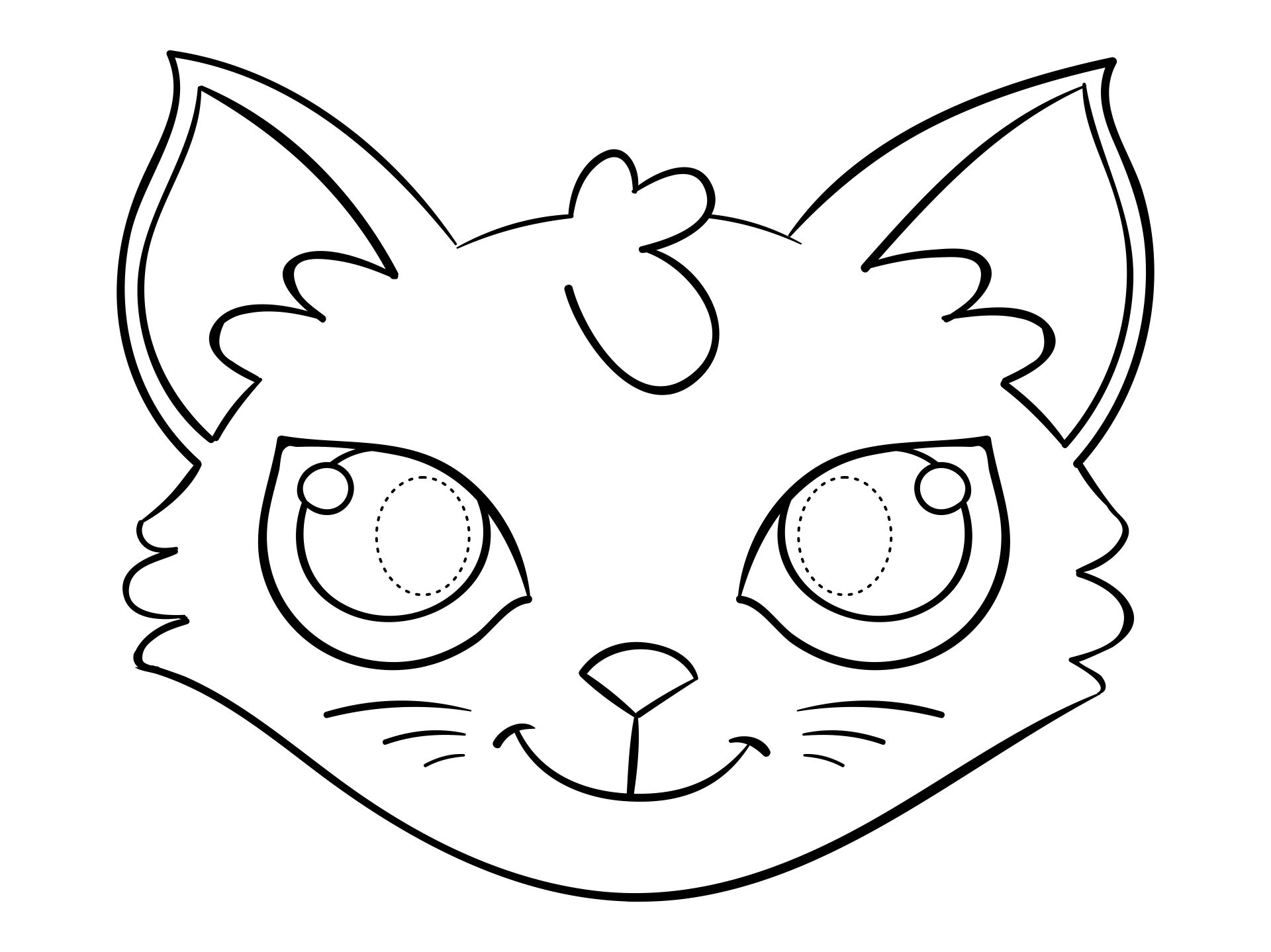 Black Cat Mask To Color Printable
