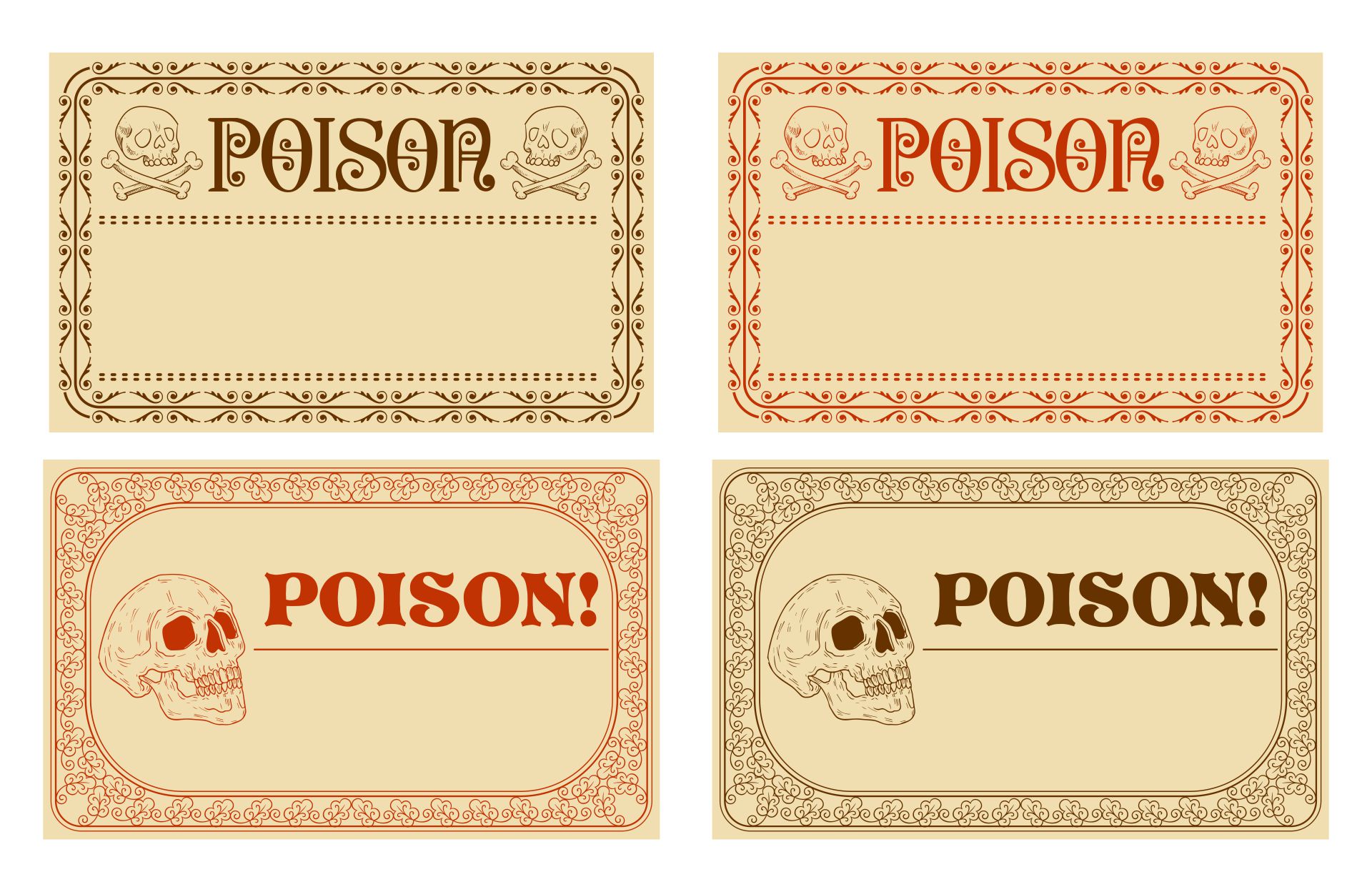 Blank Halloween Printable Poison Labels
