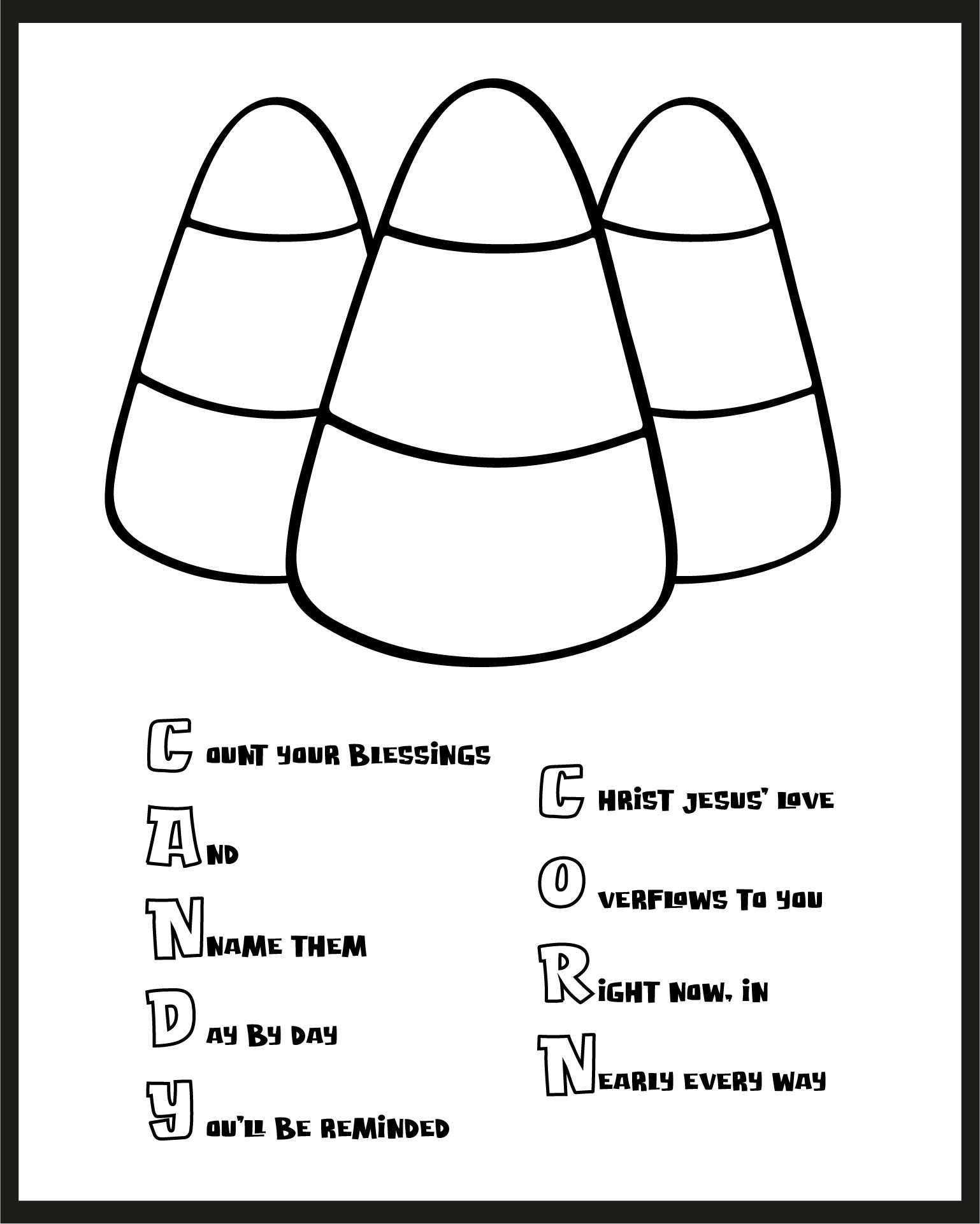 Christian Halloween Candy Corn Printable Coloring Pages For Kids