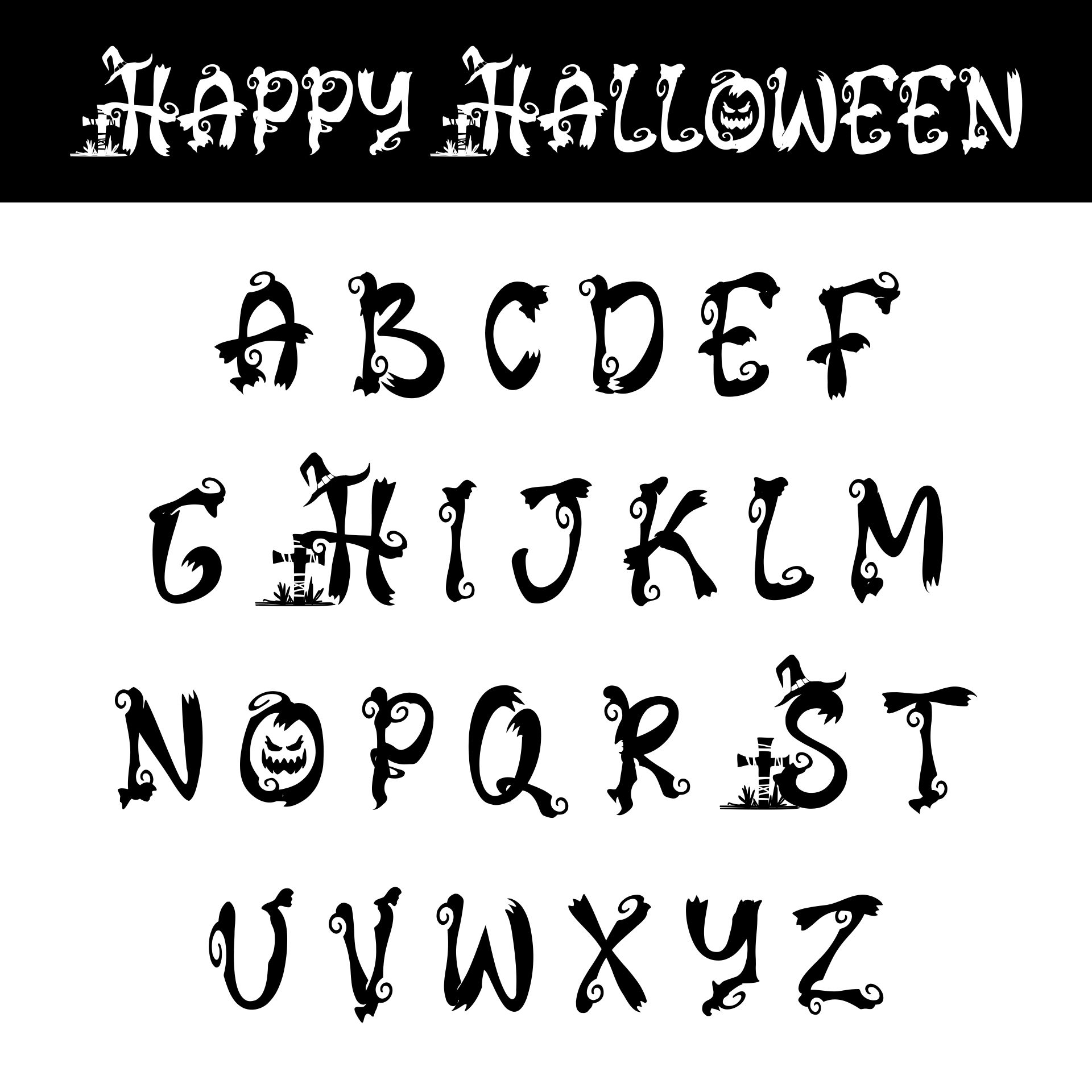 Creepy Letter Fonts Alphabet Printable