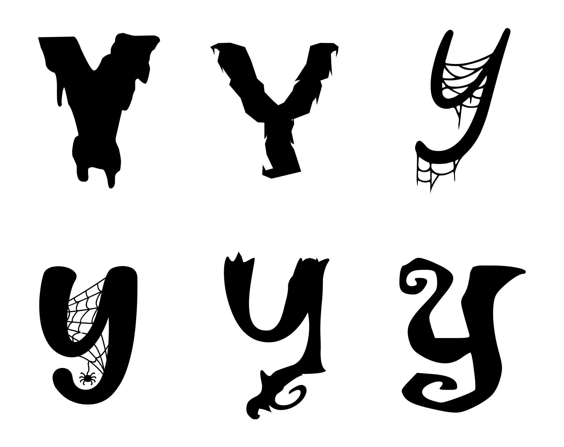 Creepy Letter Fonts Printable Alphabet Y