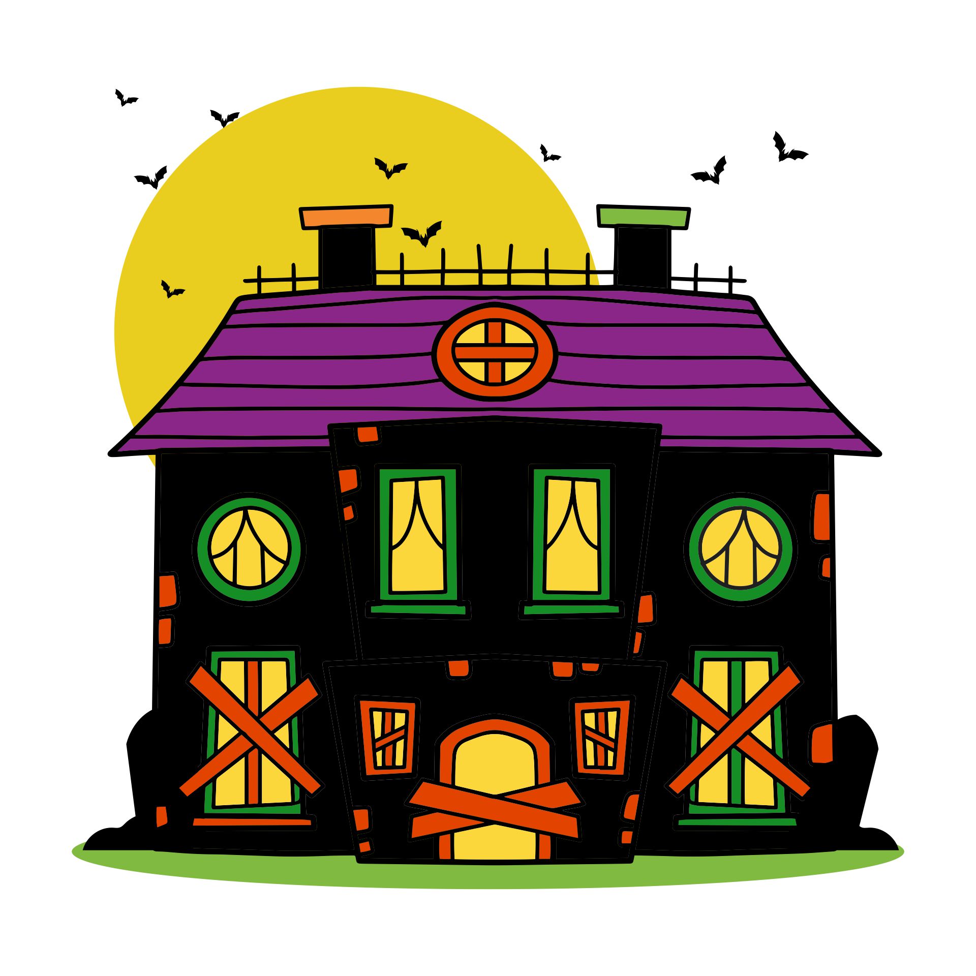 Cute Haunted House Clip Art Printable
