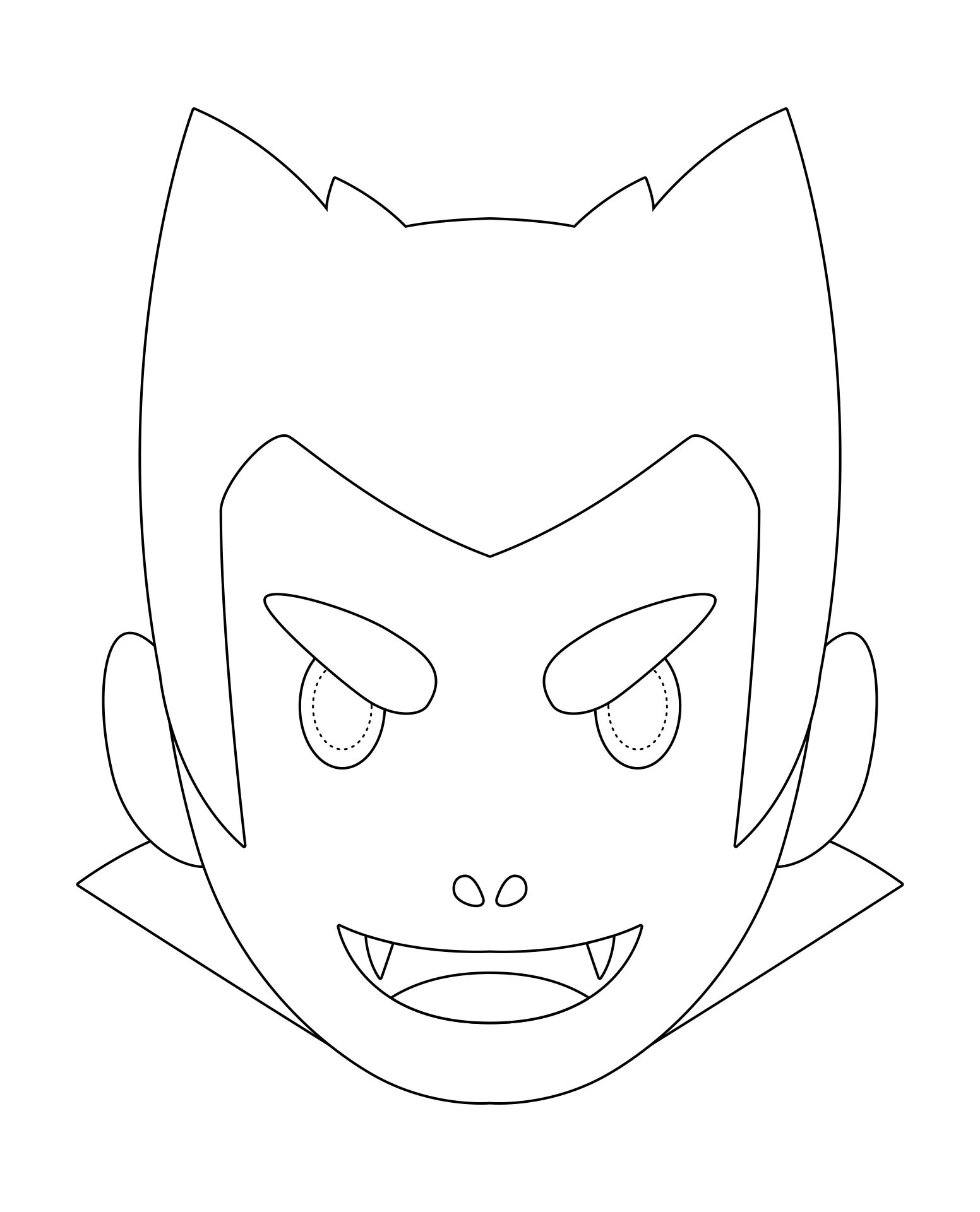 Dracula Mask Template Printable