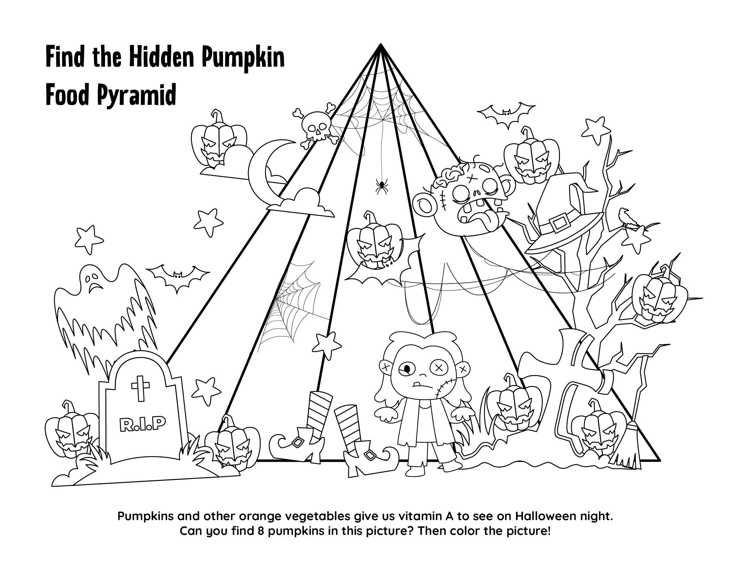 Find The Hidden Pumpkin Food Pyramid Activity Sheet Printable