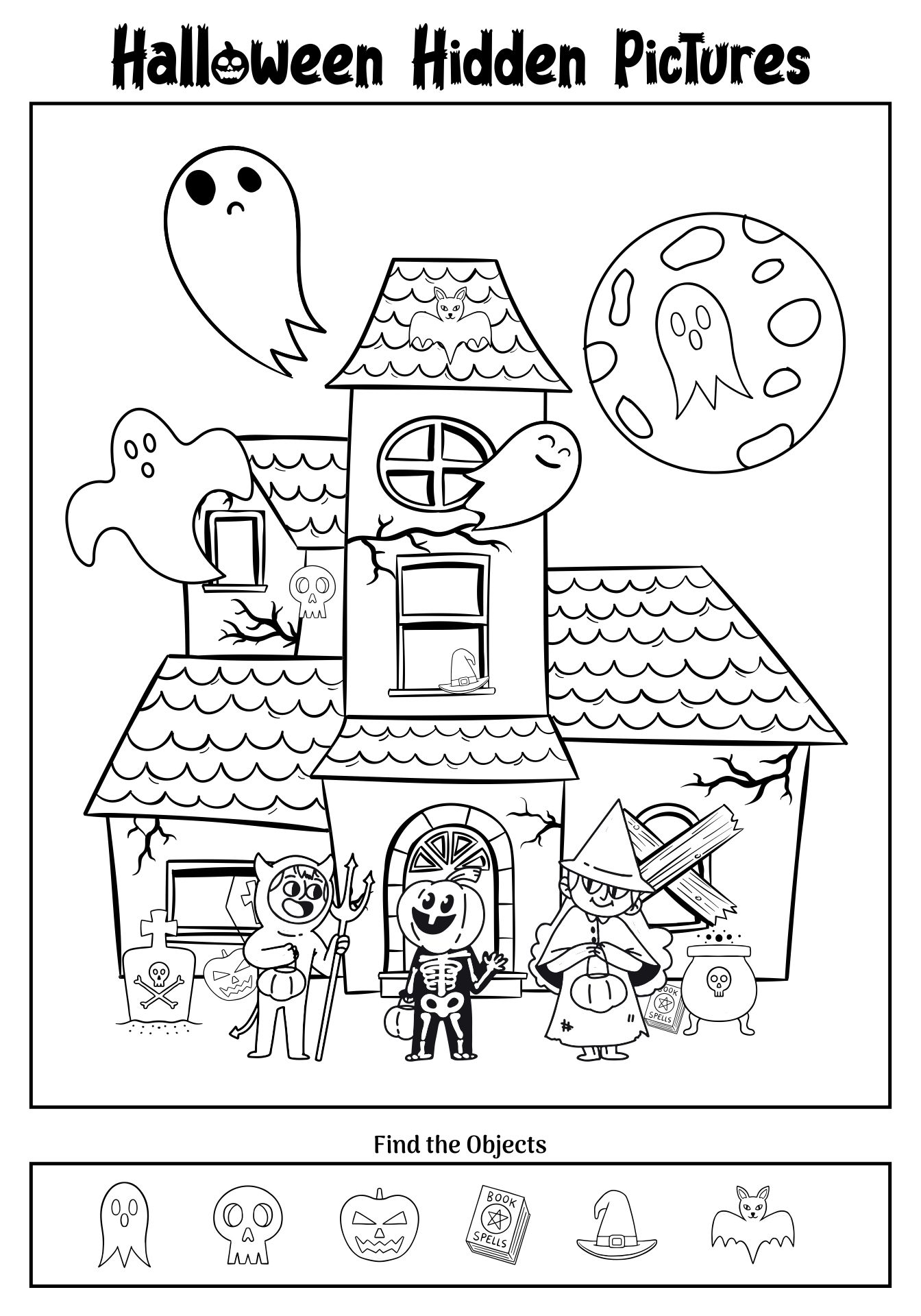 Find The Objects Halloween Worksheet Printable