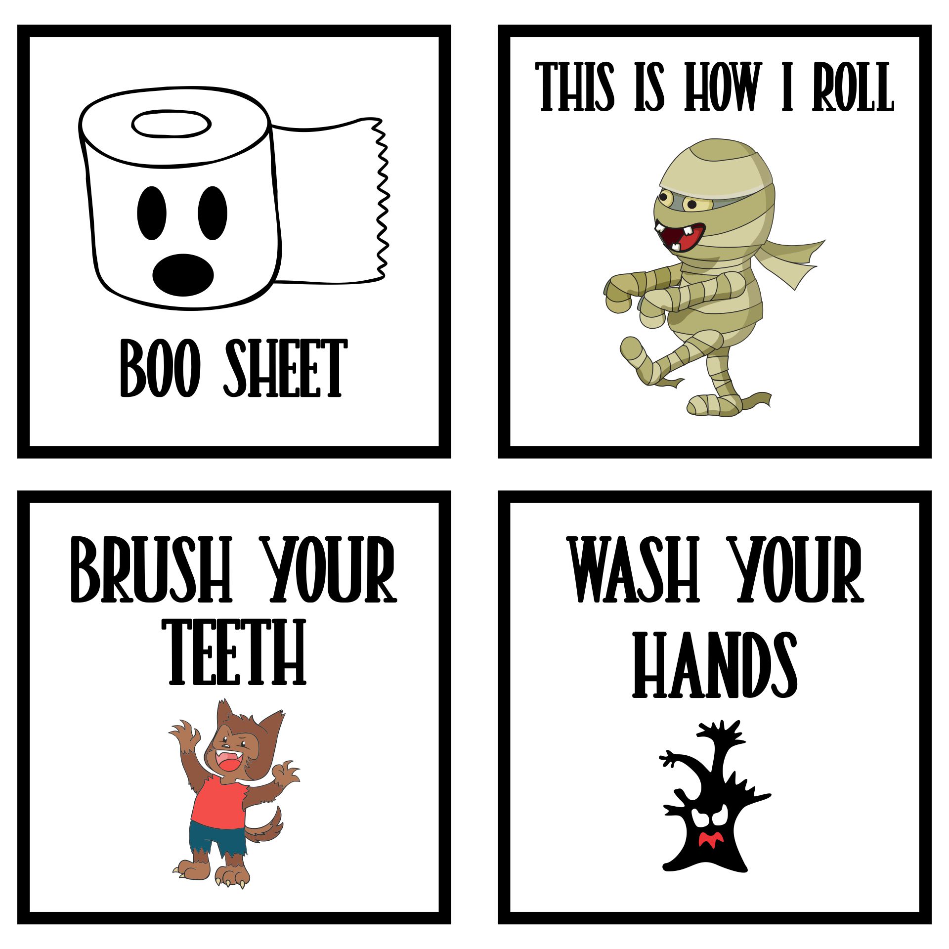 Funny Printable Restroom Halloween Quotes