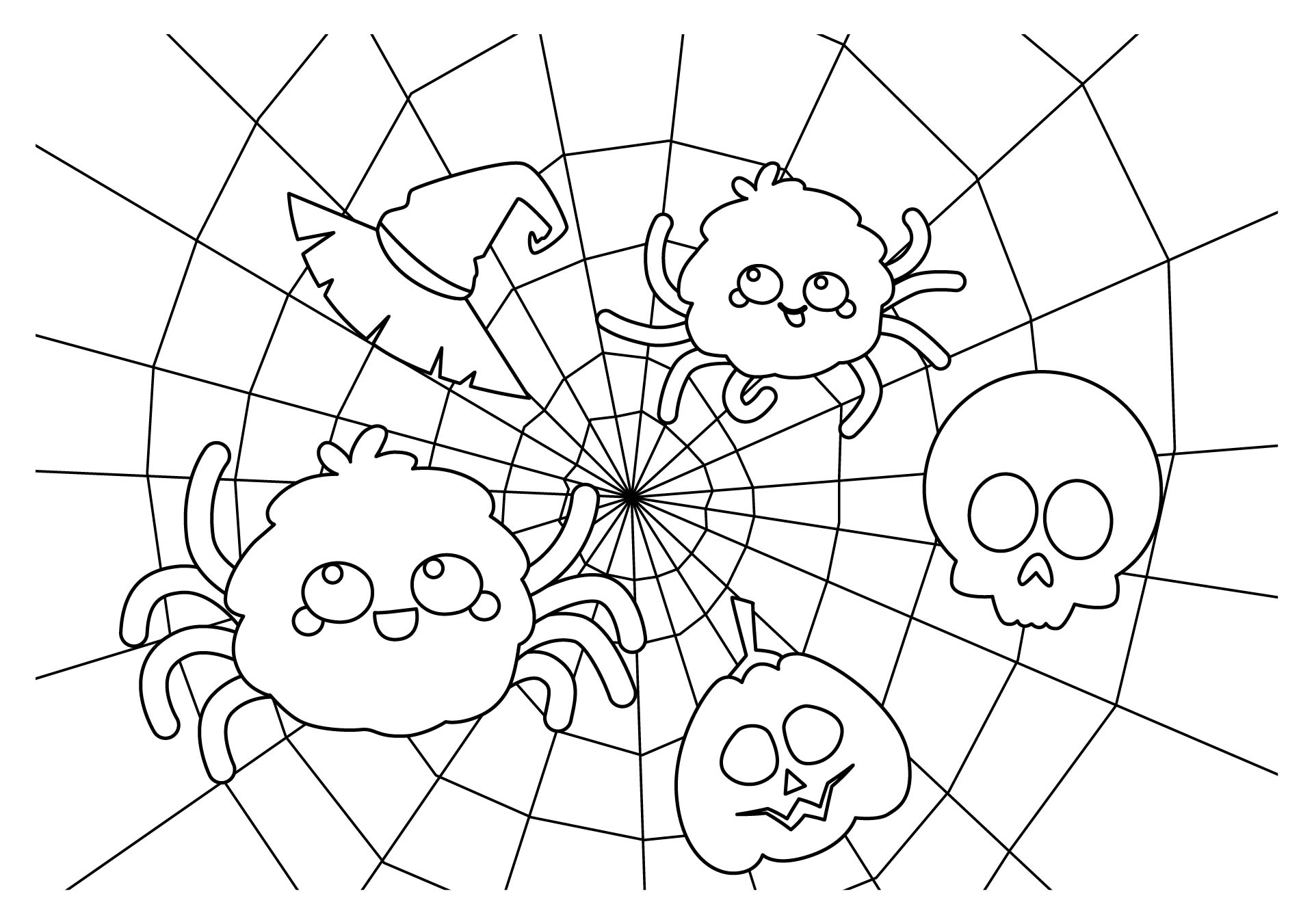 Funny Spider Halloween Coloring Page Printable
