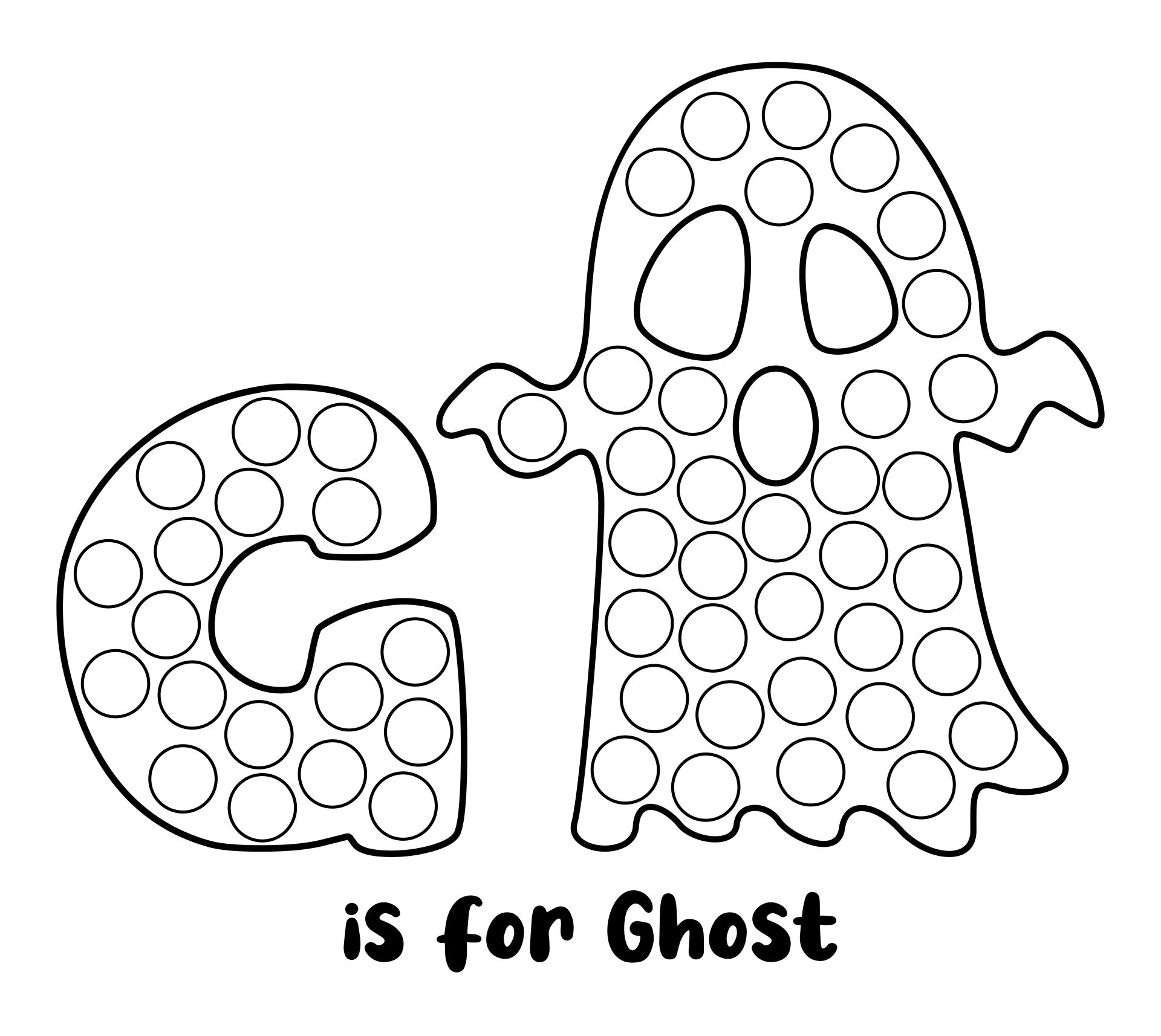 G Is For Ghost Dot Marker Coloring Pages Printable