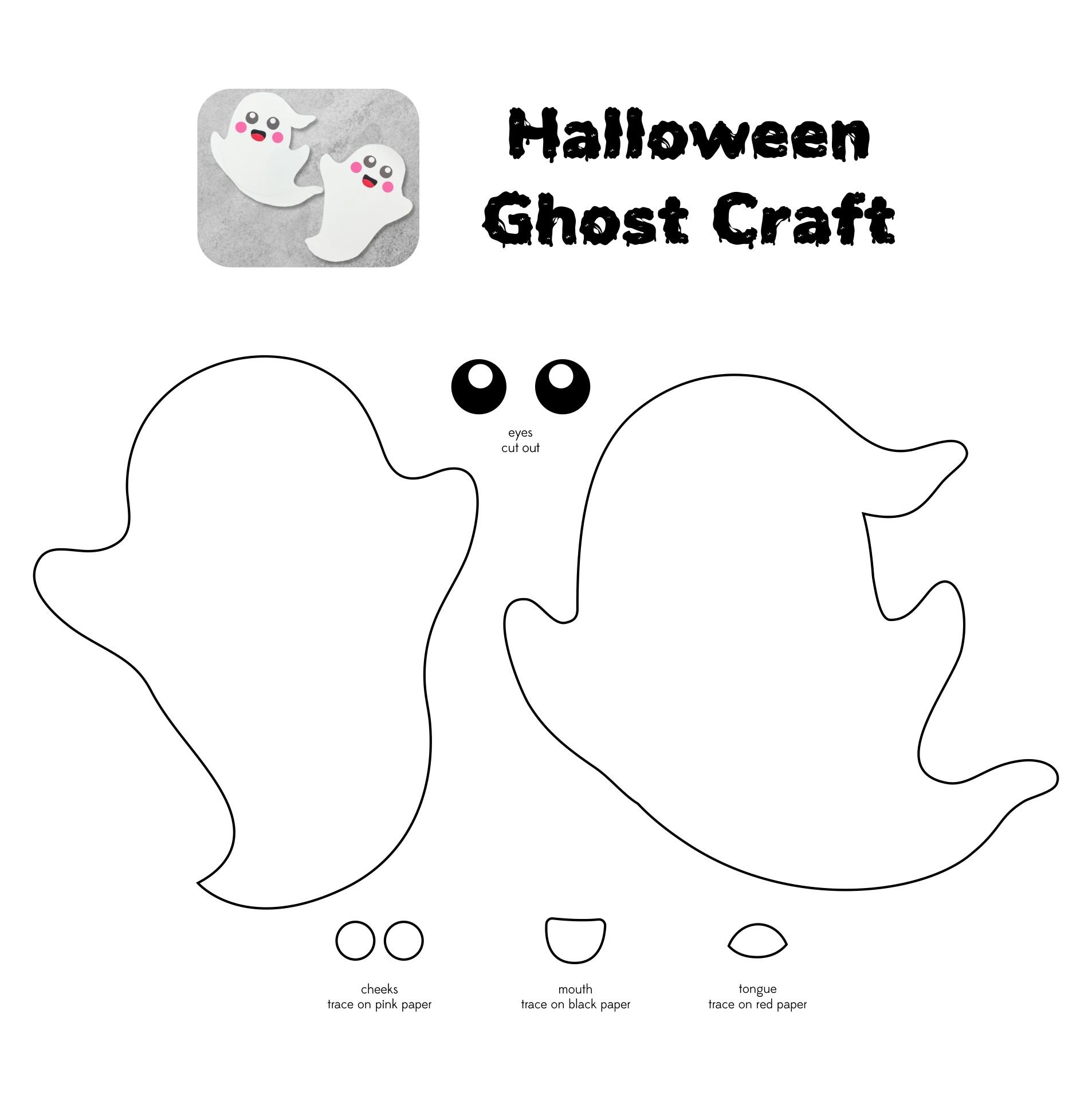 Ghost Stencil Printable Halloween Craft