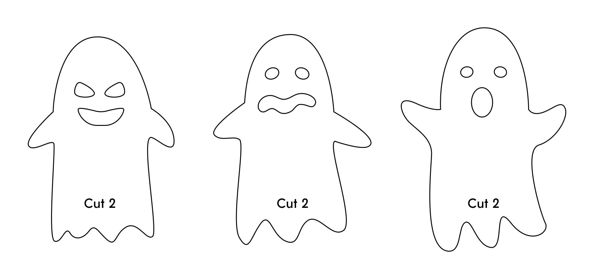 Glowing Ghost Finger Puppets Printable Patterns