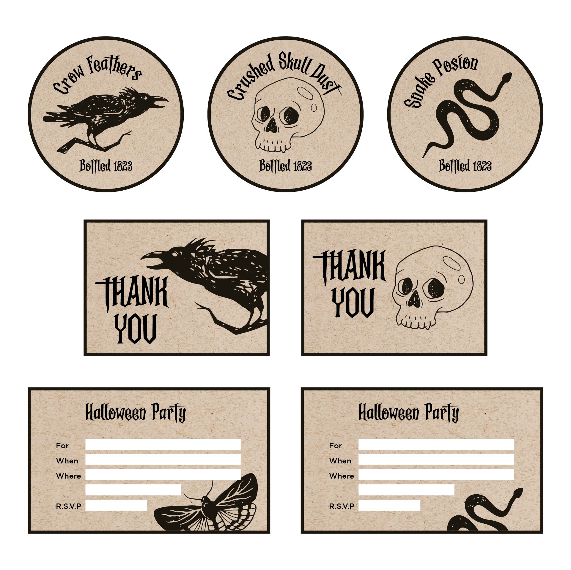 Gothic Halloween Party Printables
