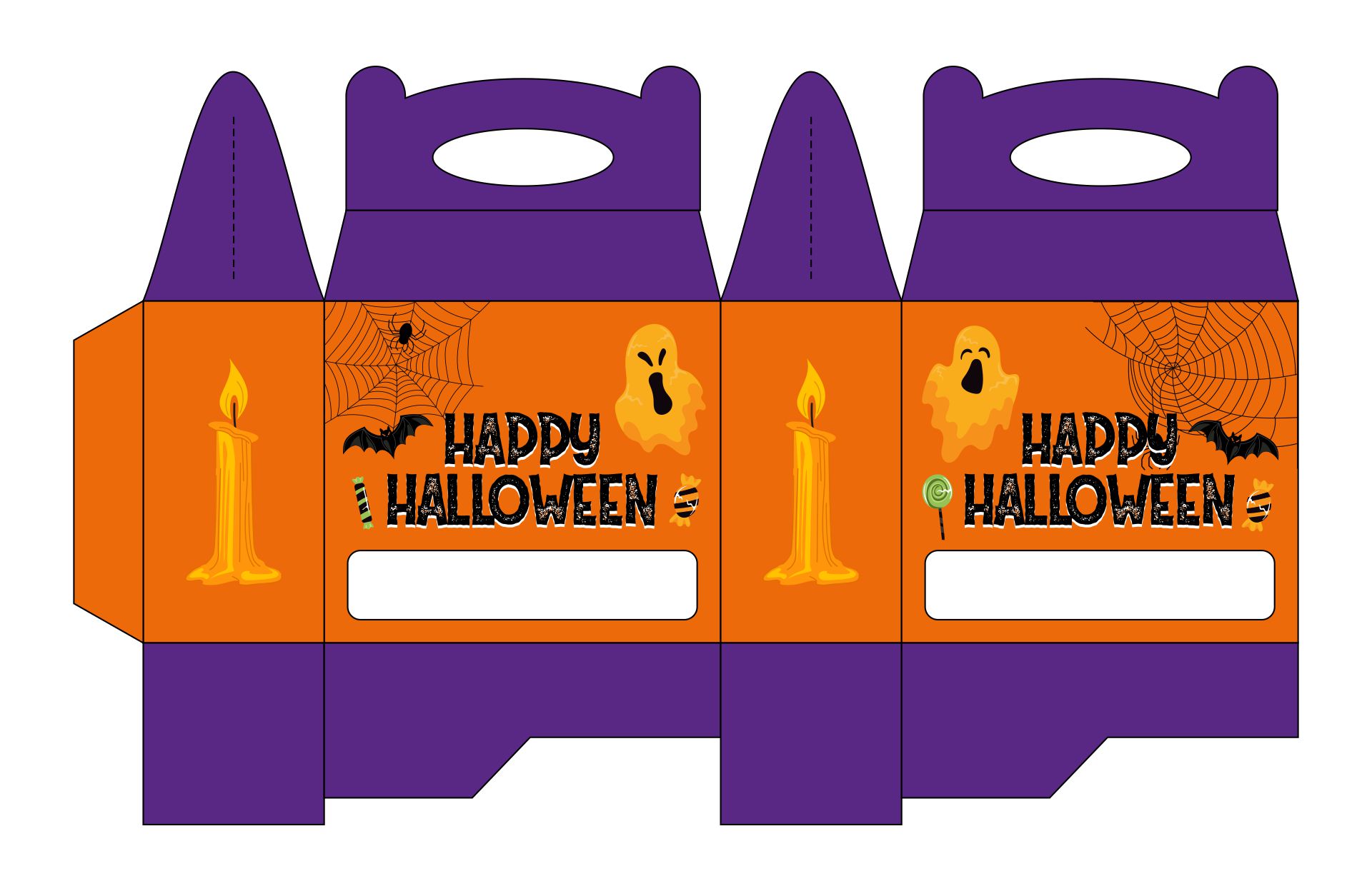Halloween Birthday Gable Gift Box Labels Printable Halloween