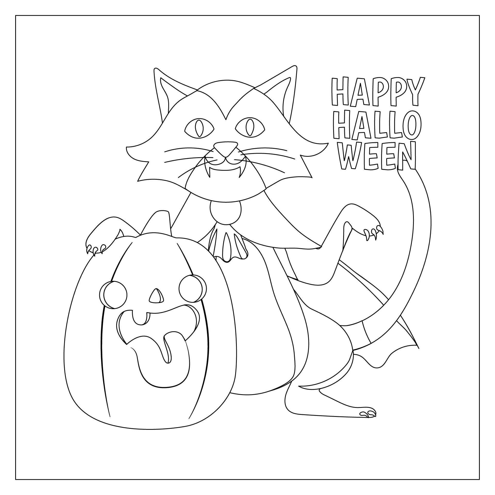 Halloween Cat Coloring Pages Printable