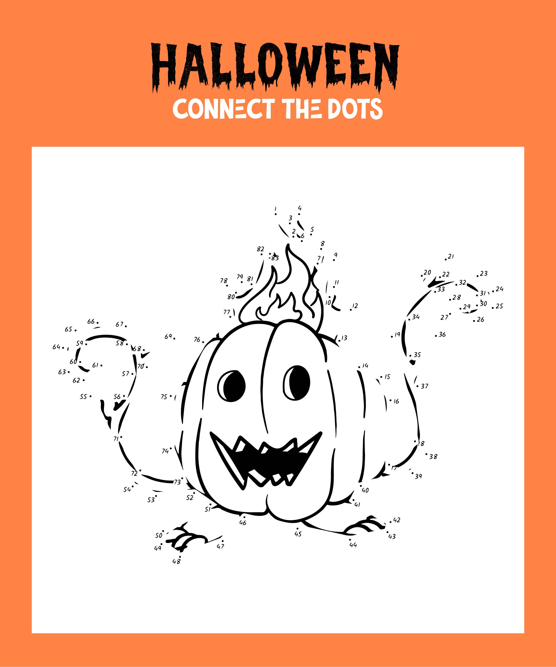 Halloween Connect The Dots Worksheet Printable