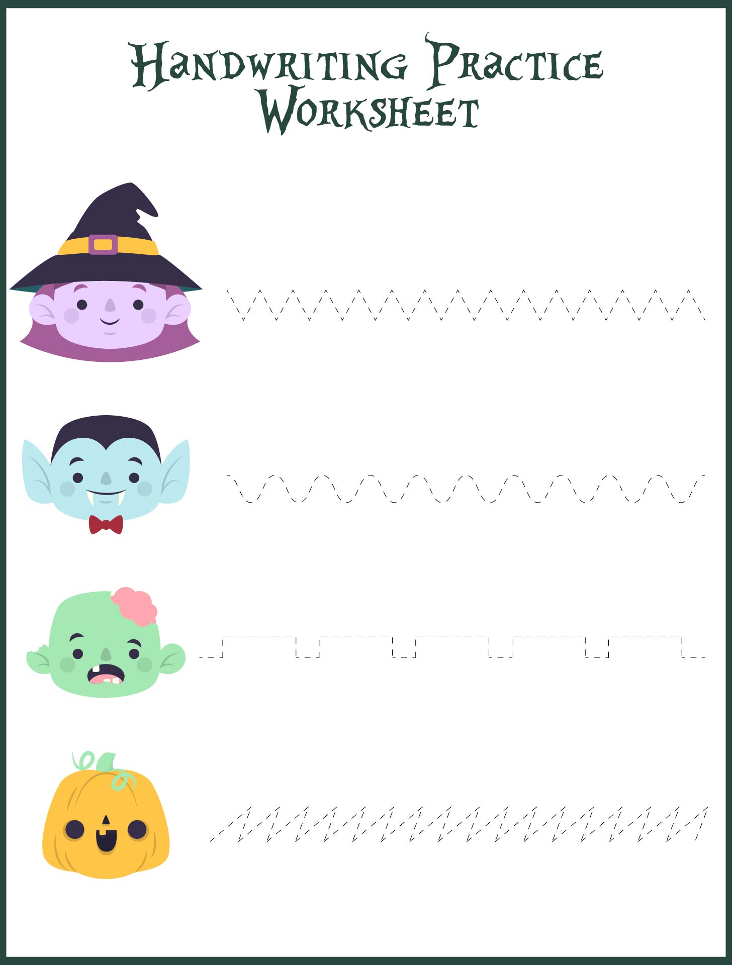 Halloween Game Handwriting Practice Sheet Early Education Worksheet For Kids And Toddlers Printable