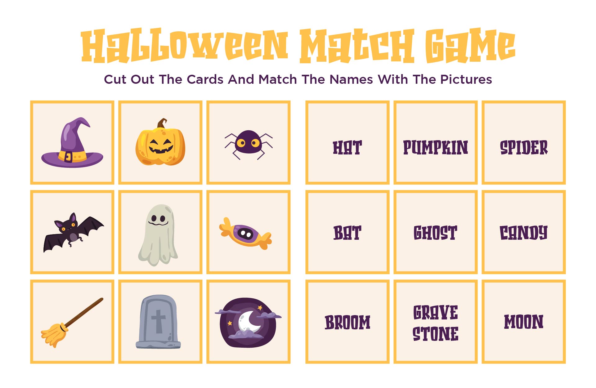 Halloween Match Game Printable