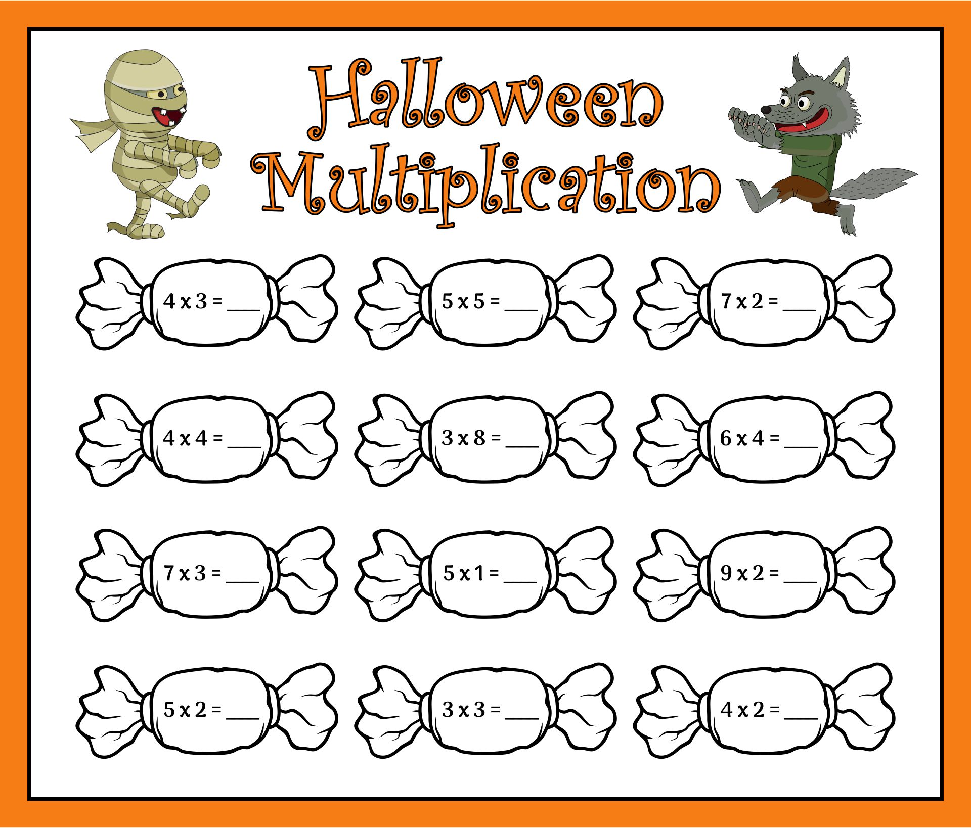 Halloween Math For Second Grade Multiplication Worksheets Printable