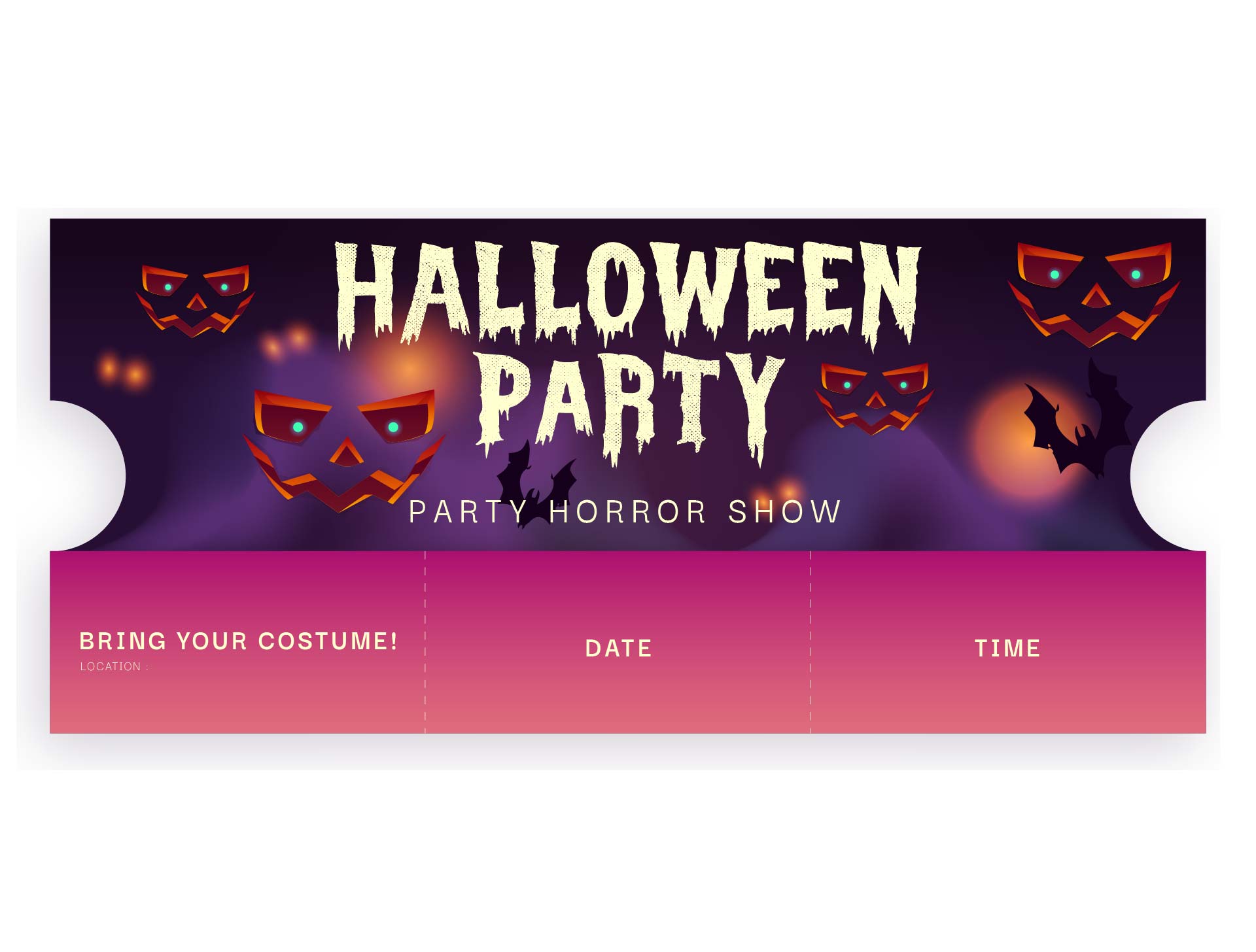 Halloween Party Invitation Card Templates Printable