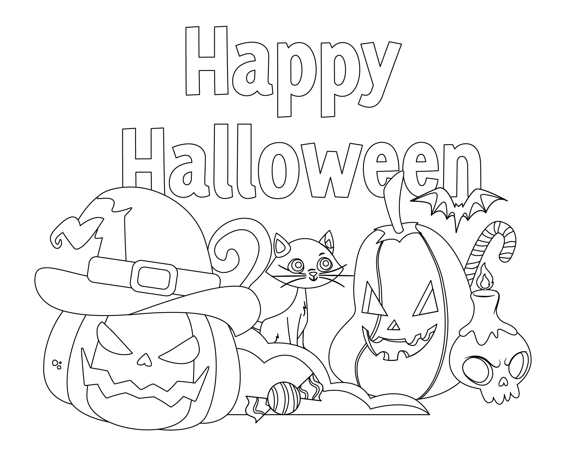 Halloween Party Printable Coloring Page