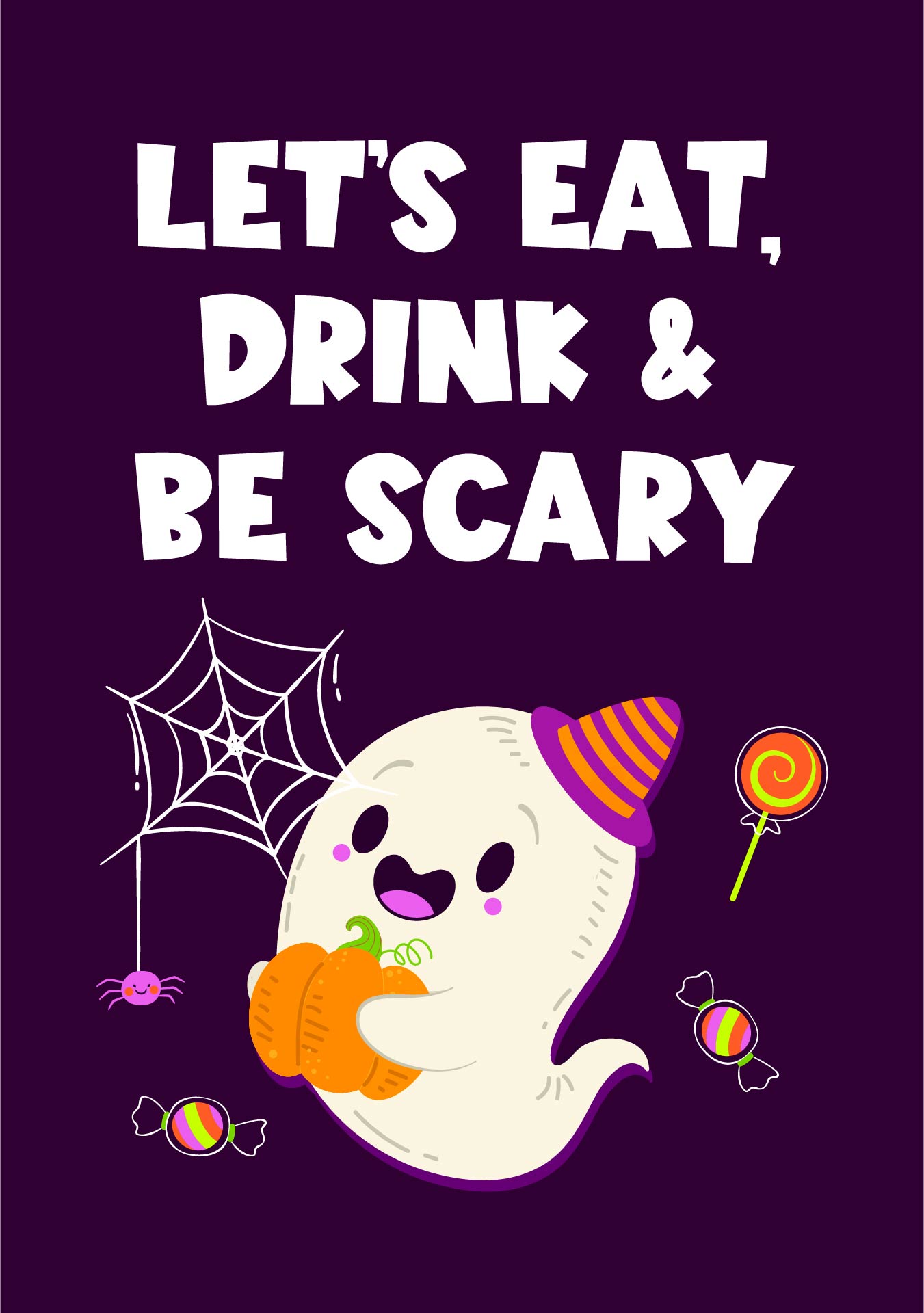 Halloween Party Signs Printable Welcome Sign Eat Drink & Be Scary