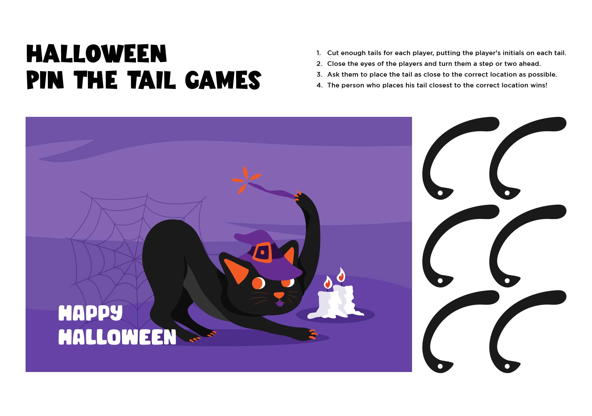 Halloween Pin The Tail Games Printable
