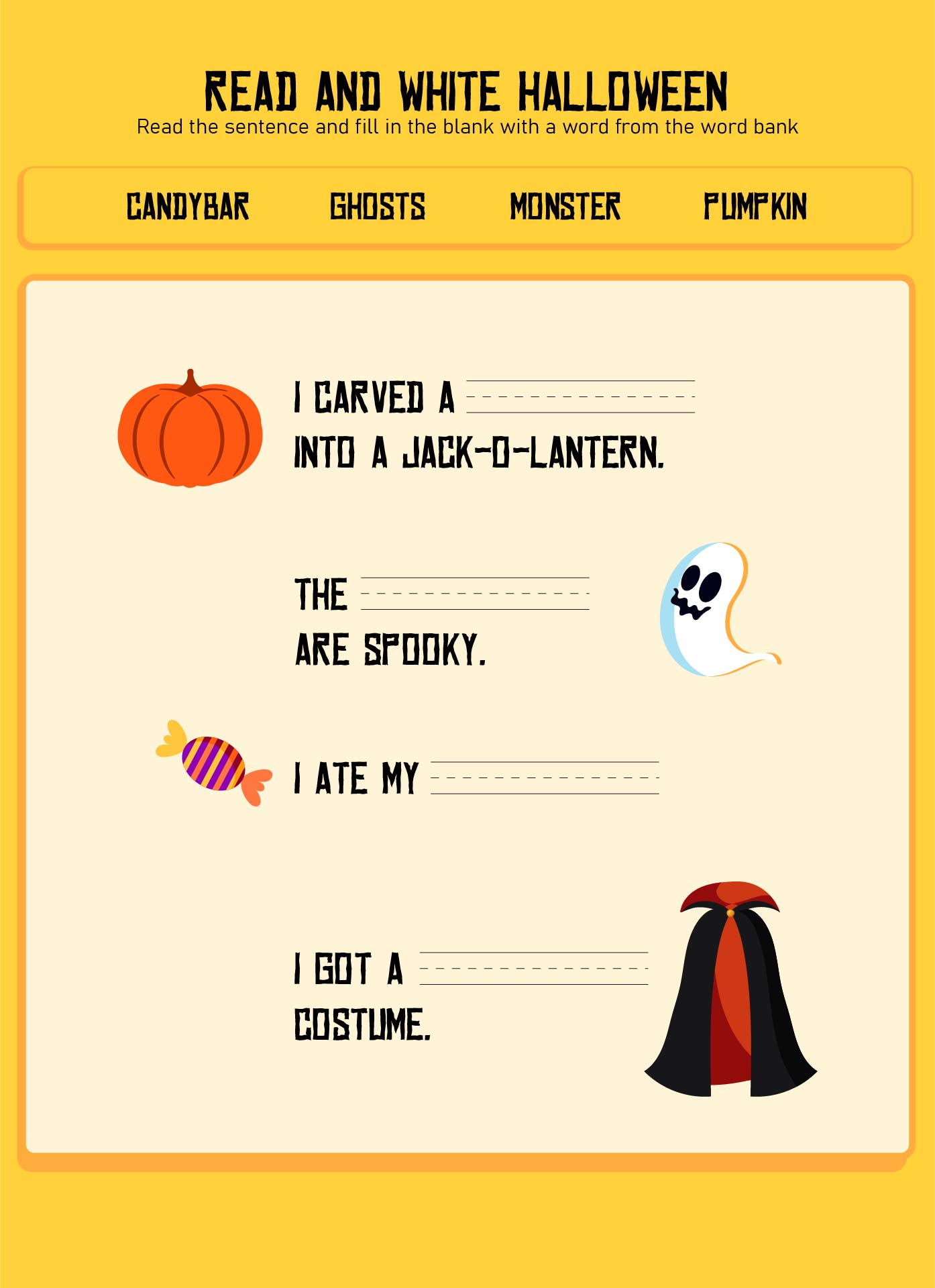 Halloween Printables Writing Sentences Kindergarten