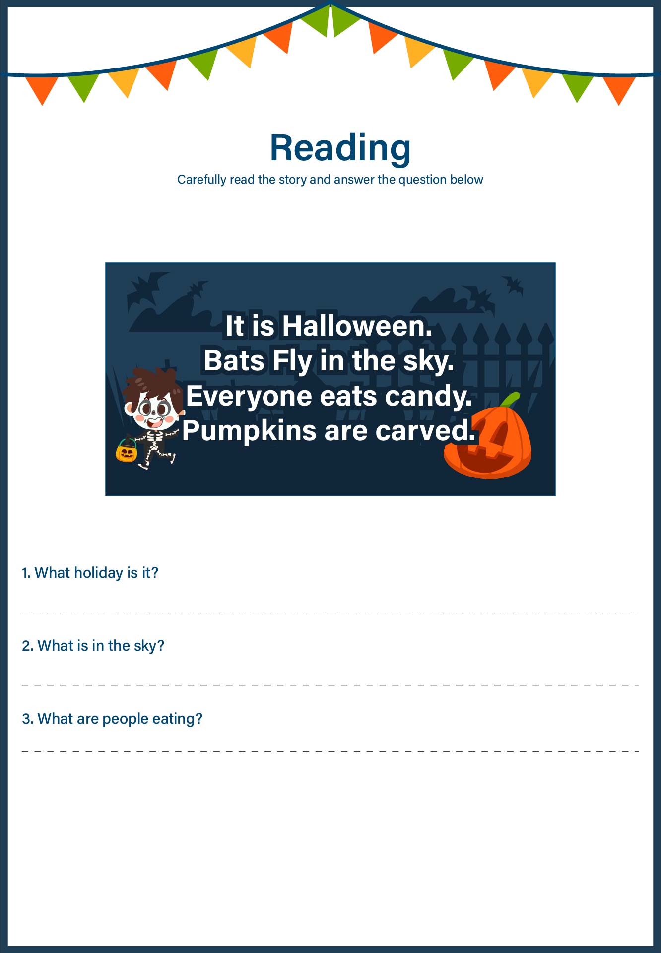 Halloween Read And Write Worksheet Printable