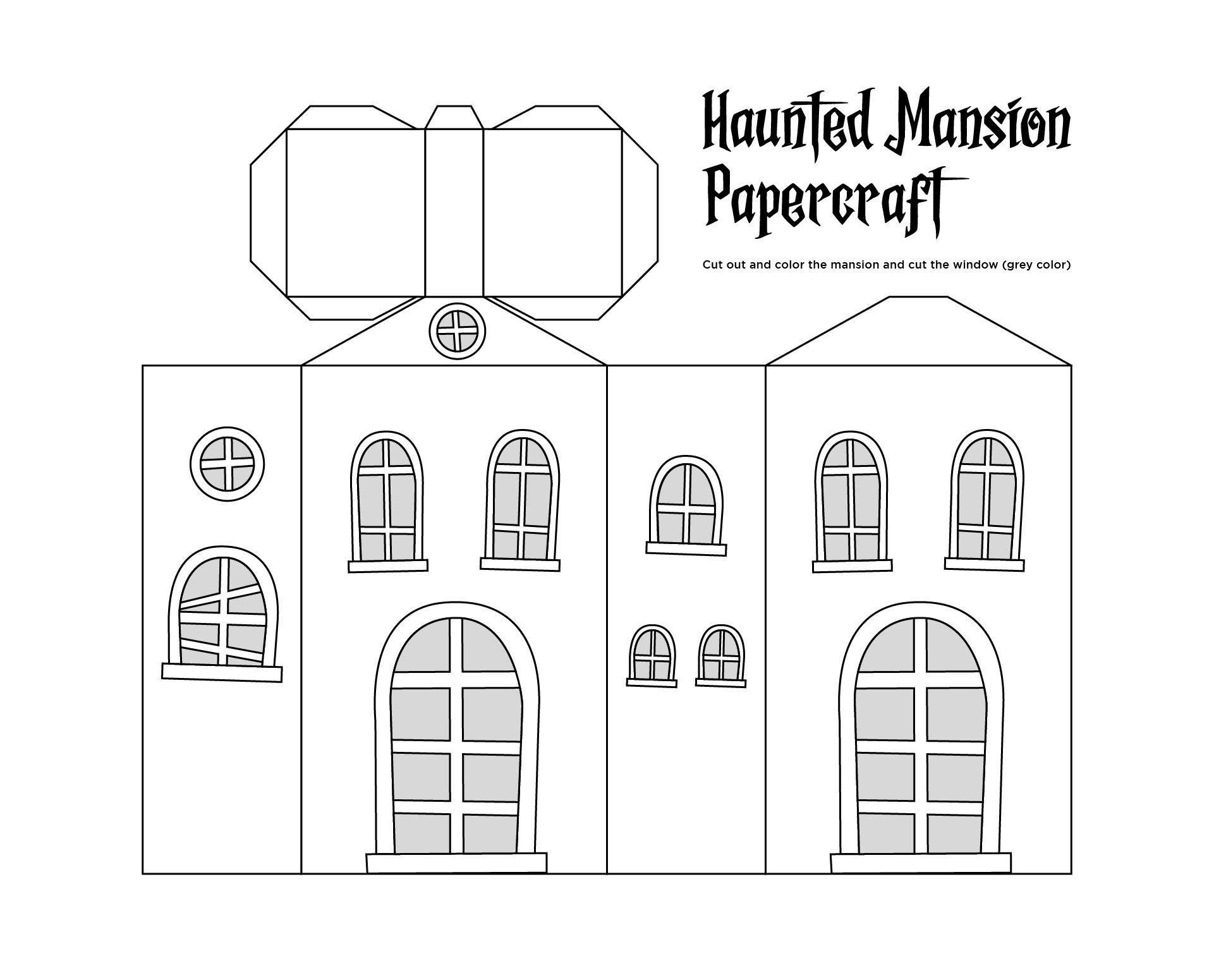 Haunted Mansion Papercraft Halloween Haunted House Lantern Printable