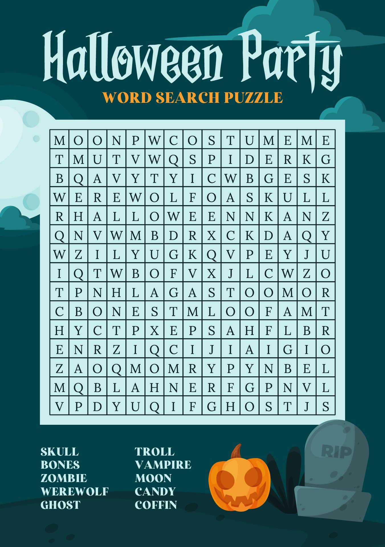 Halloween Word Search Printable Game Sheets