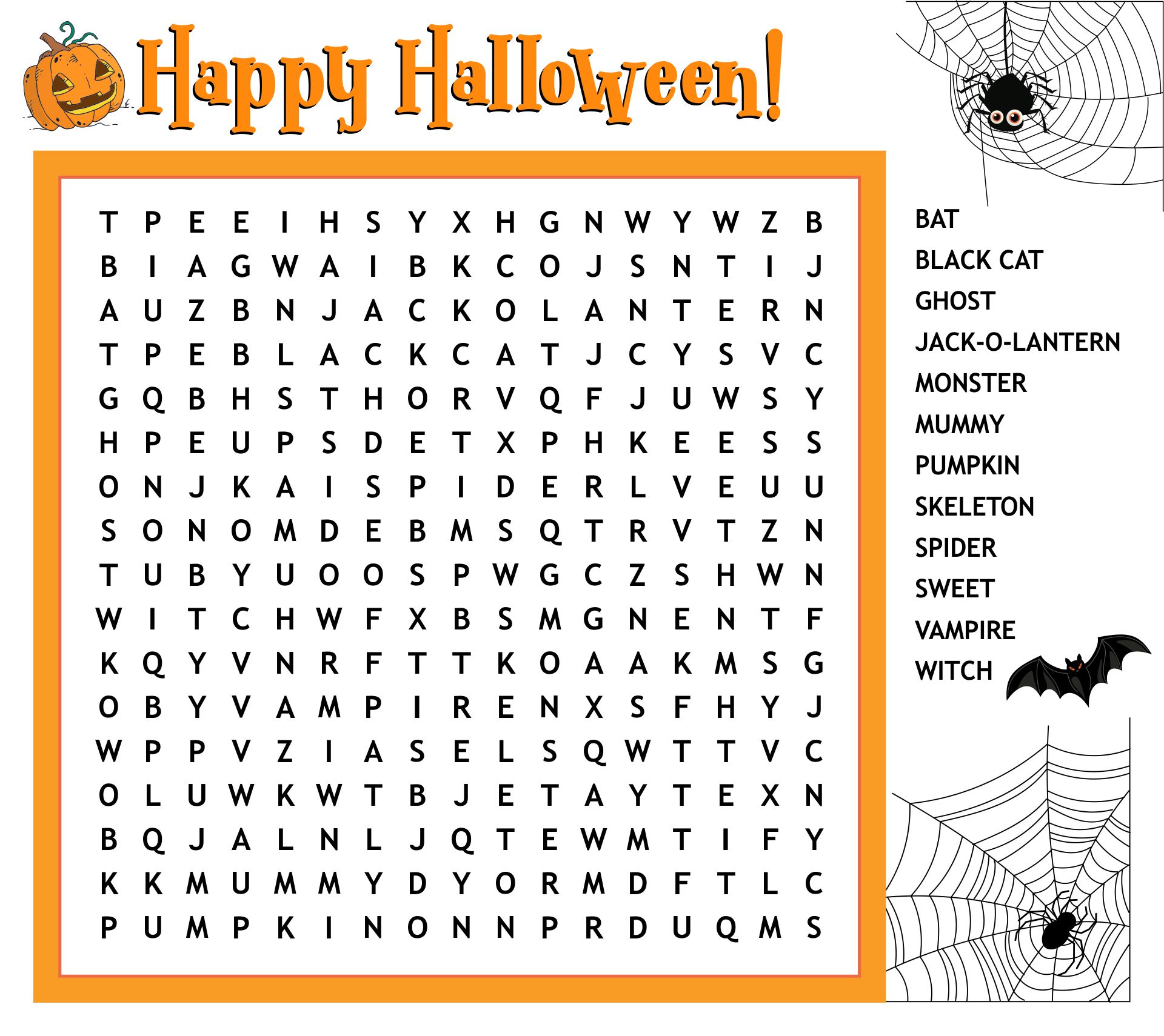 Halloween Word Search Printable Learning Activities For Kids