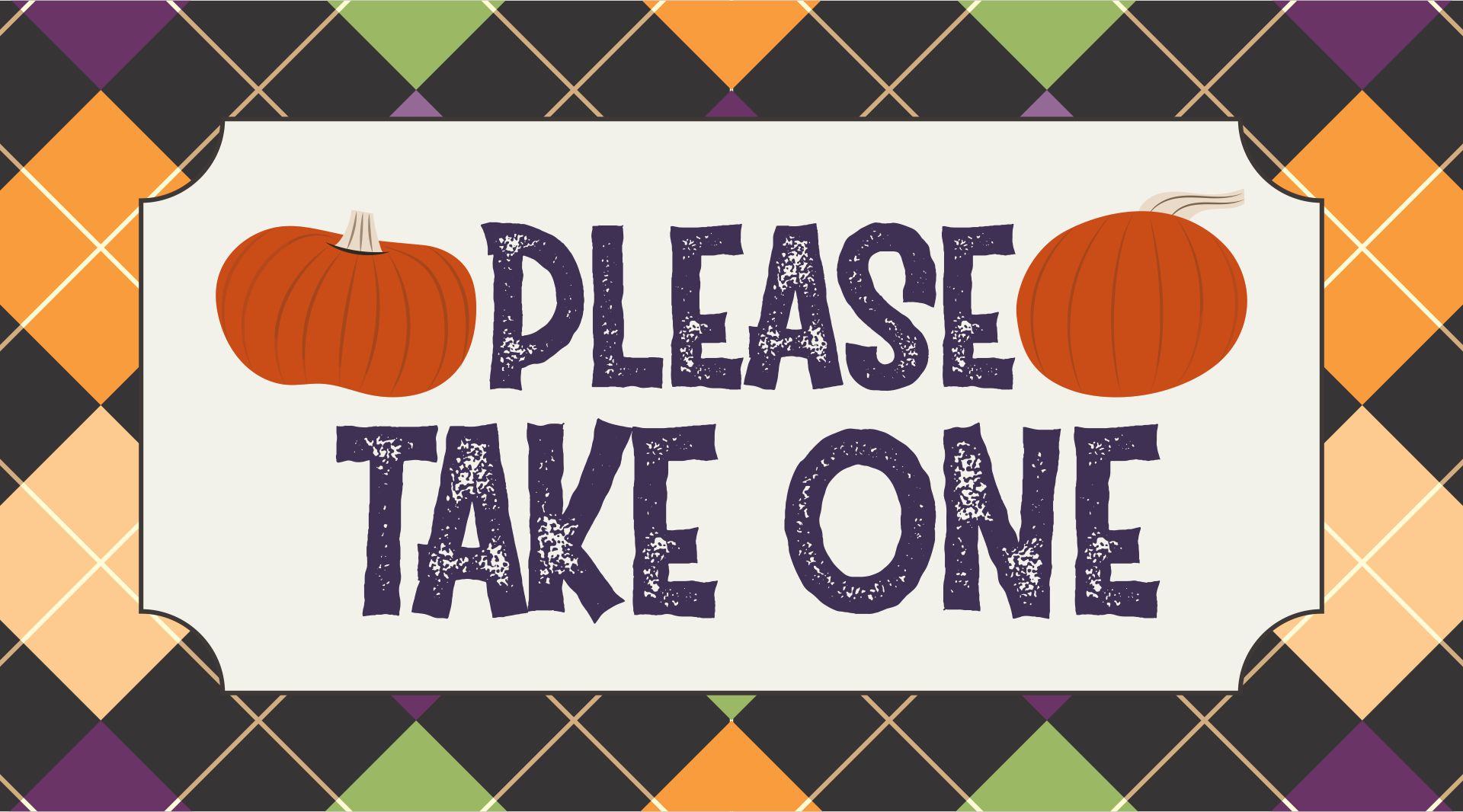 Happy Halloween Candy Sign Please Take One Printable