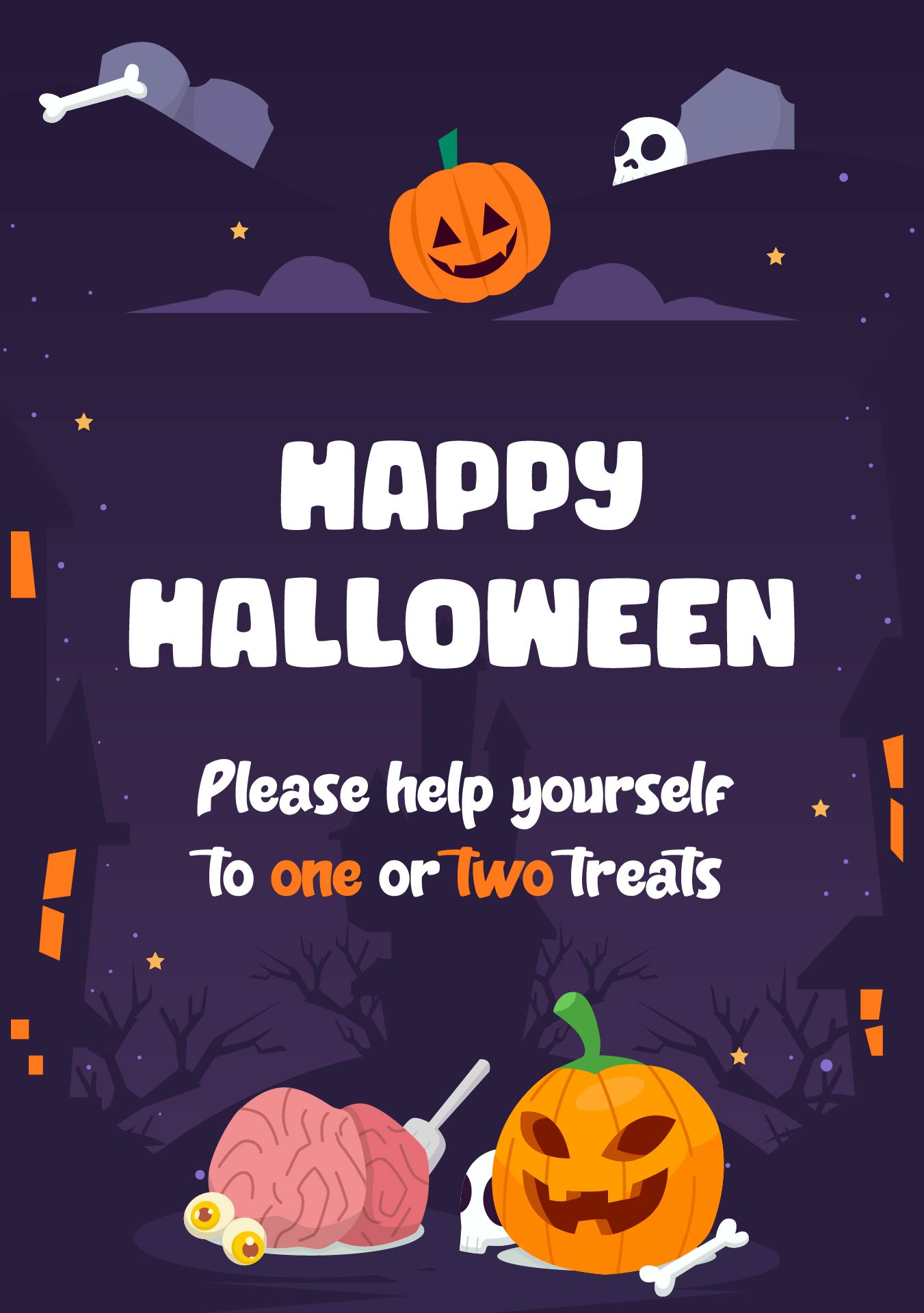 Happy Halloween Help Yourself To A Treat Halloween Sign Printable