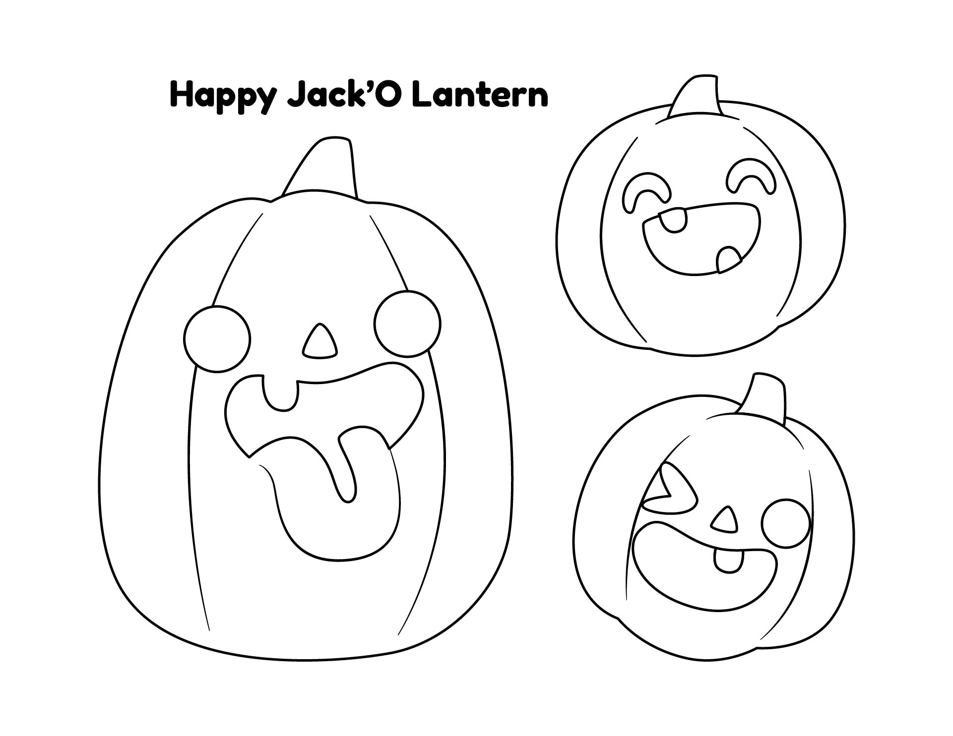 Happy Jack O Lantern Coloring Page Printable