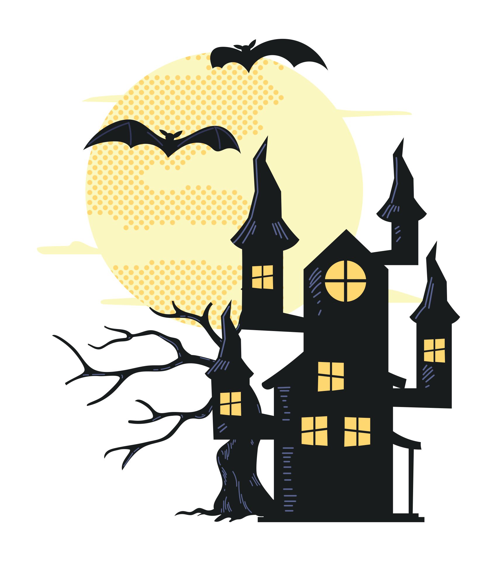 Haunted Attraction Halloween House Clip Art Printable
