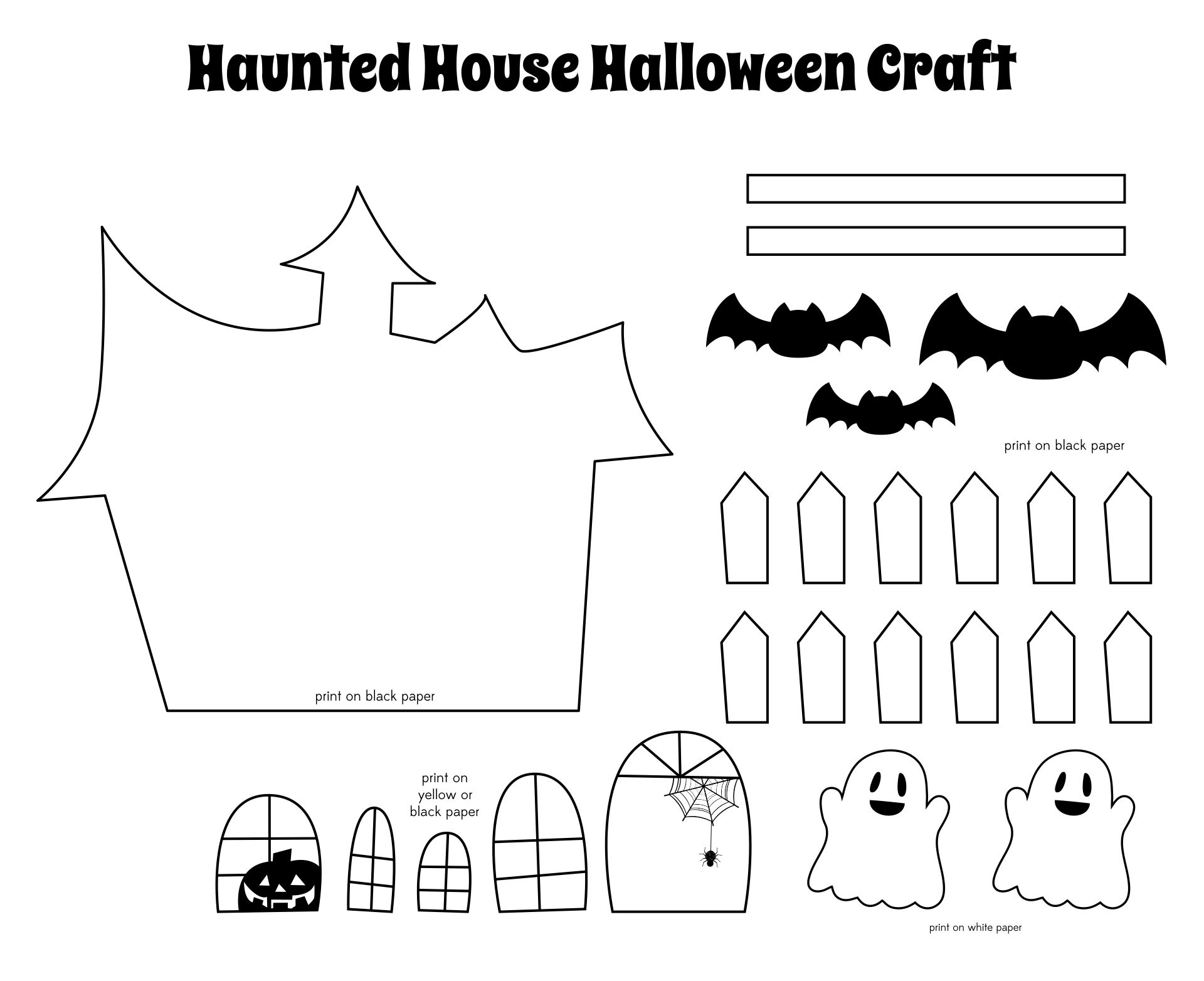 Haunted House Halloween Kids Craft PrintableTemplate