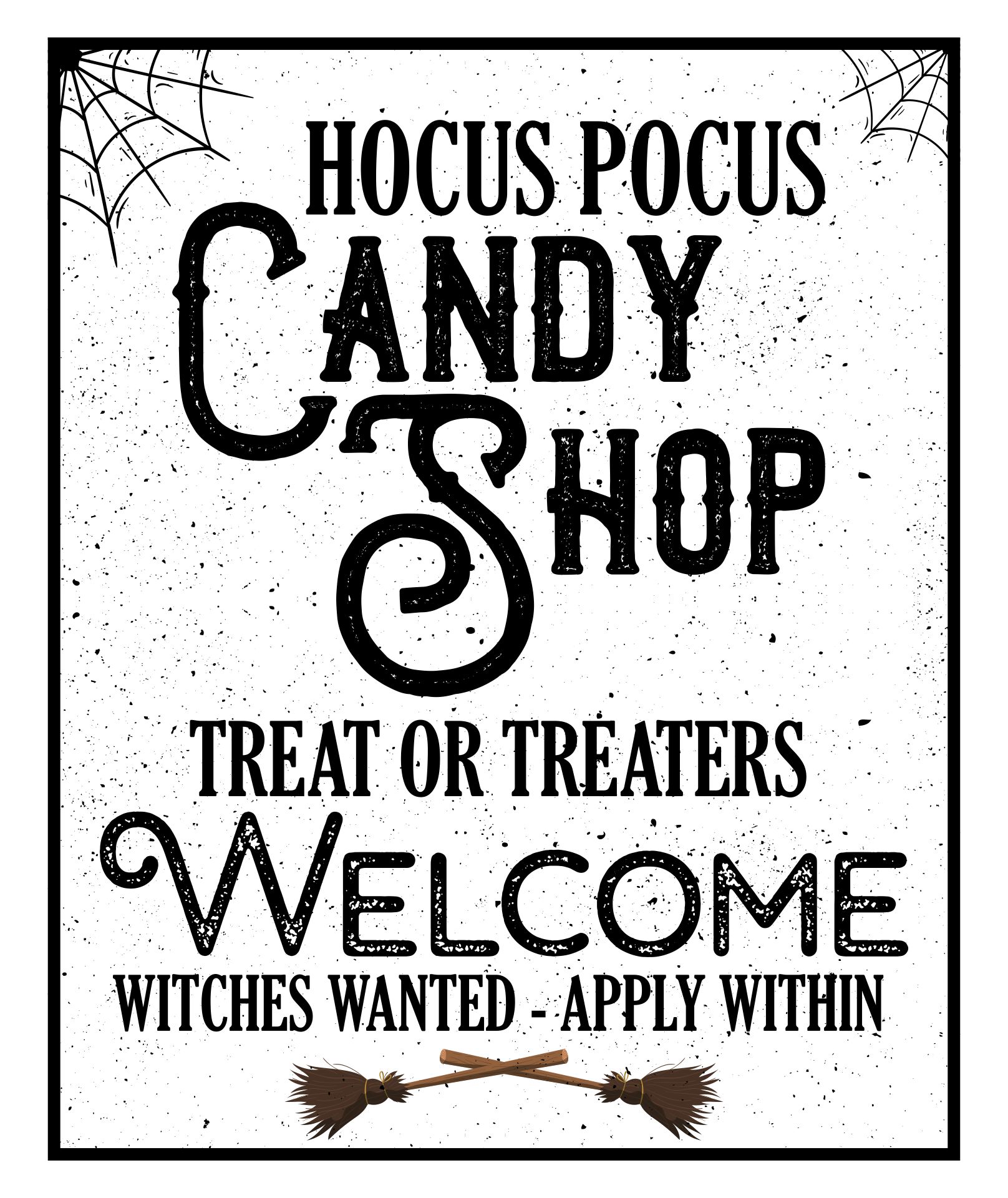 Hocus Pocus Halloween Candy Printable Sign